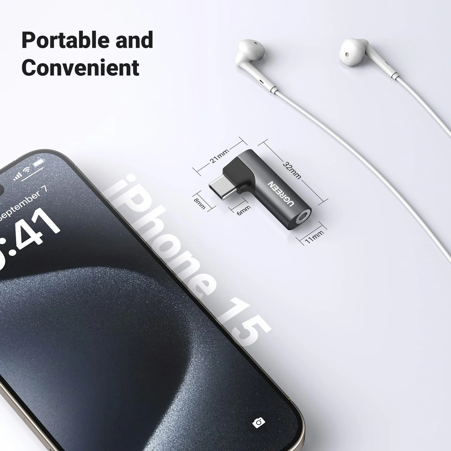 UGREEN Adapter USB typu C na Jack 3,5 mm DAC Chip Słuchawki Mikrofon 90 stopni Kompatybilny z iPhone 16 Plus Pro MAX Galaxy S25 Ultra iPad 2024 Pixel 9 XL (czarny)