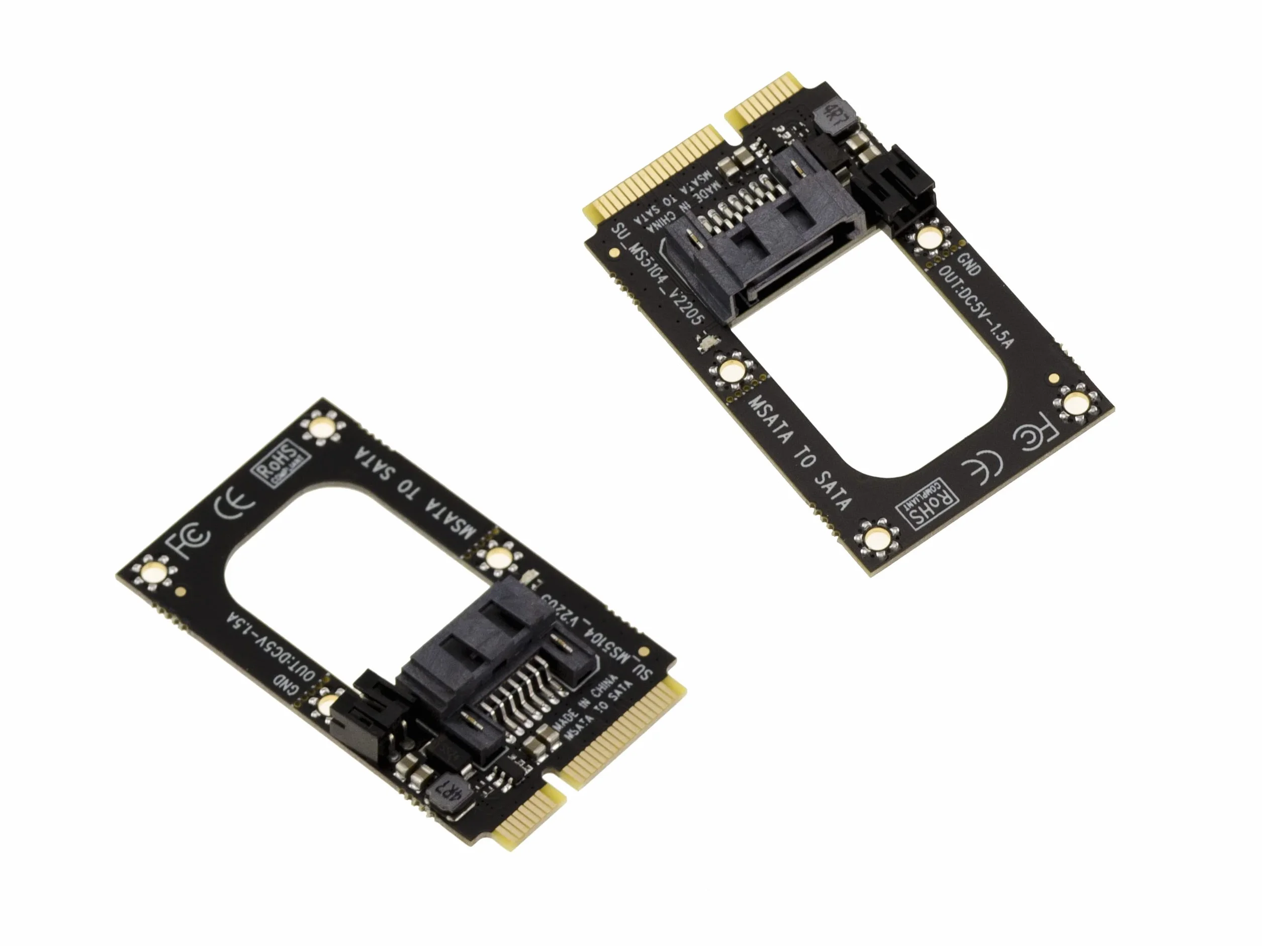 KALEA-INFORMATIQUE Adapter SATA do mSATA z zasilaczem do dysku twardego, do zastąpienia dysku SSD mSATA klasycznym dyskiem twardym