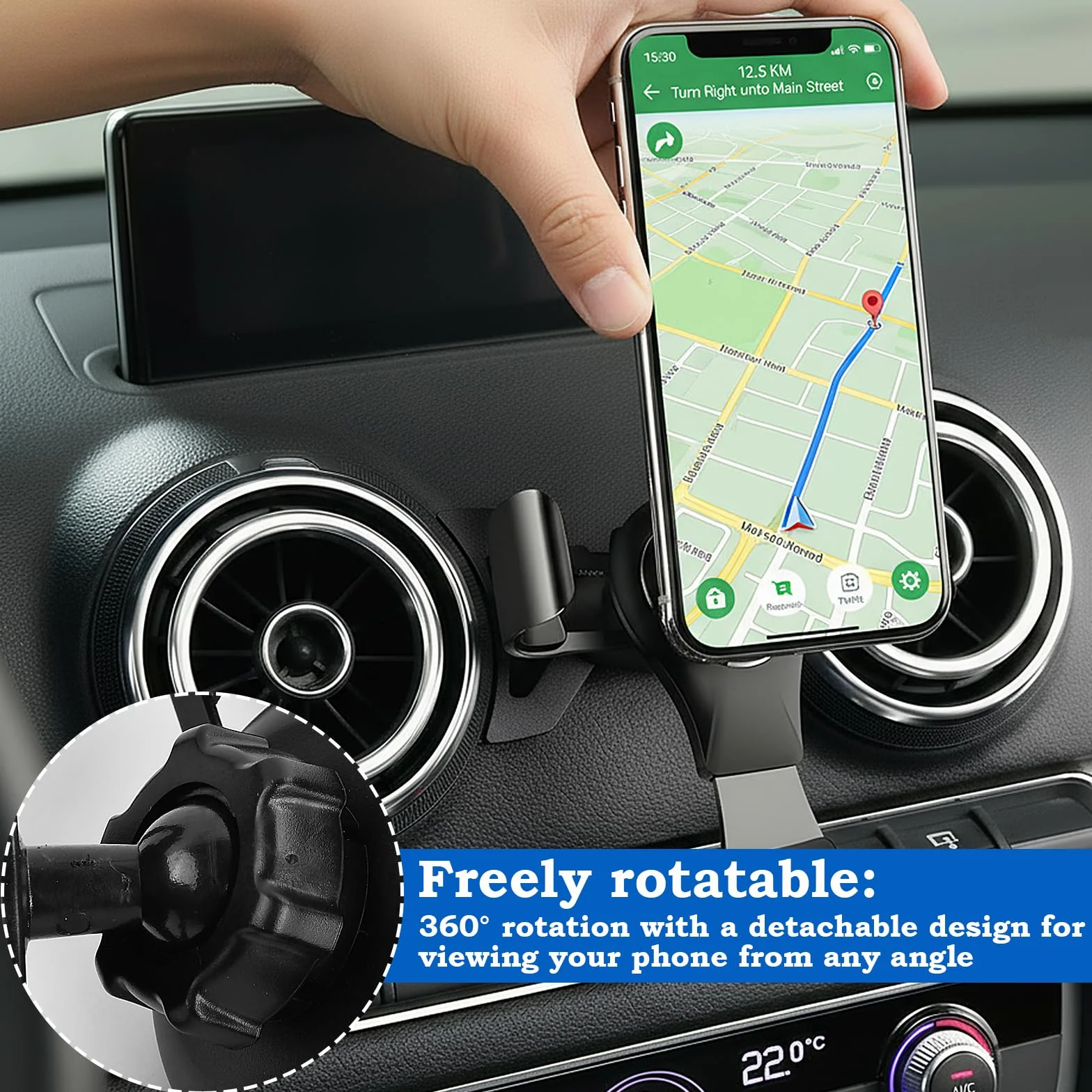 Samochodowy uchwyt na telefon komórkowy obracany 360° kompatybilny z Audi A3 8P S3