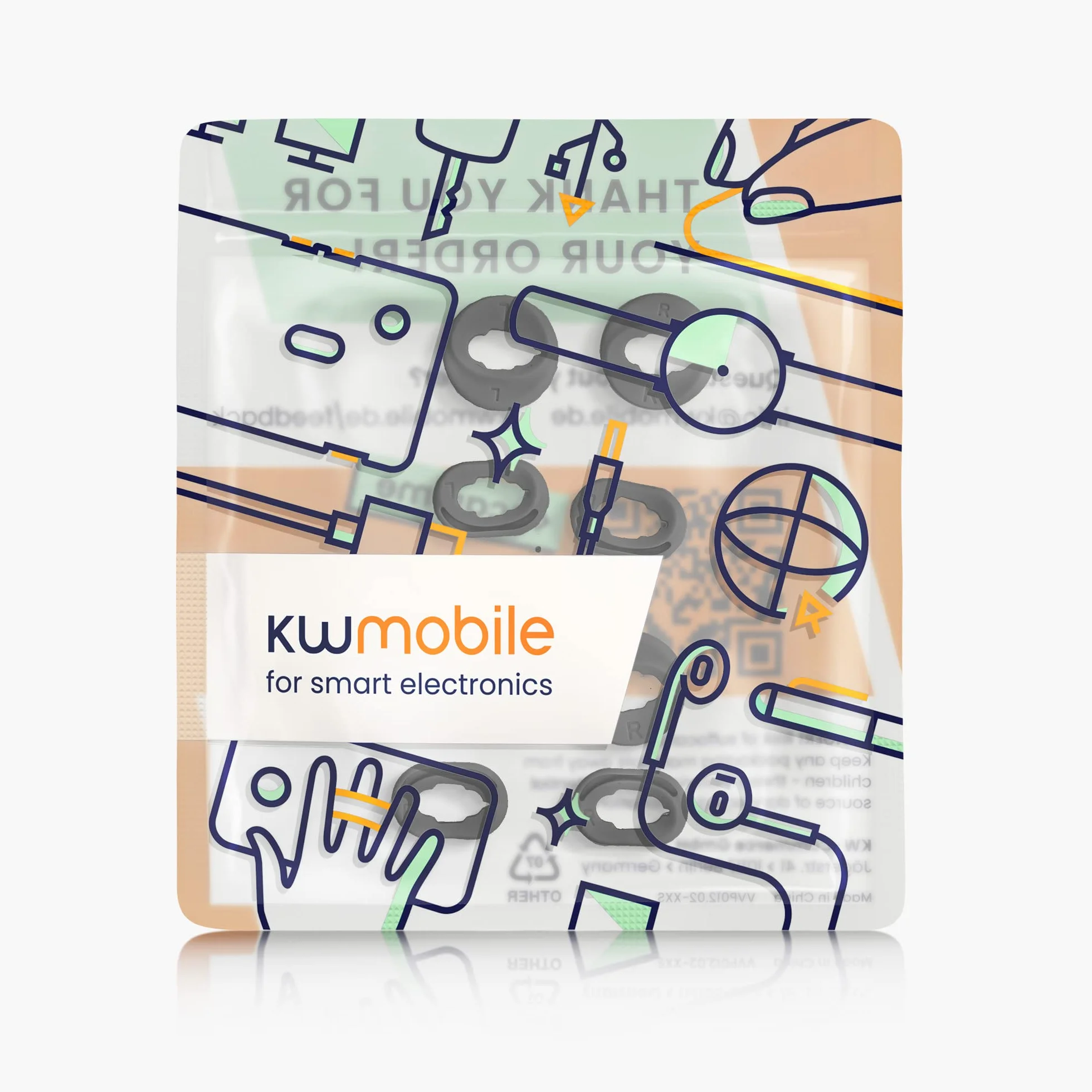 kwmobile Końcówki do słuchawek dousznych Kompatybilne z Samsung Galaxy Buds Live (zestaw 8 sztuk) - Silikonowe pokrowce rozmiar S i L - czarne