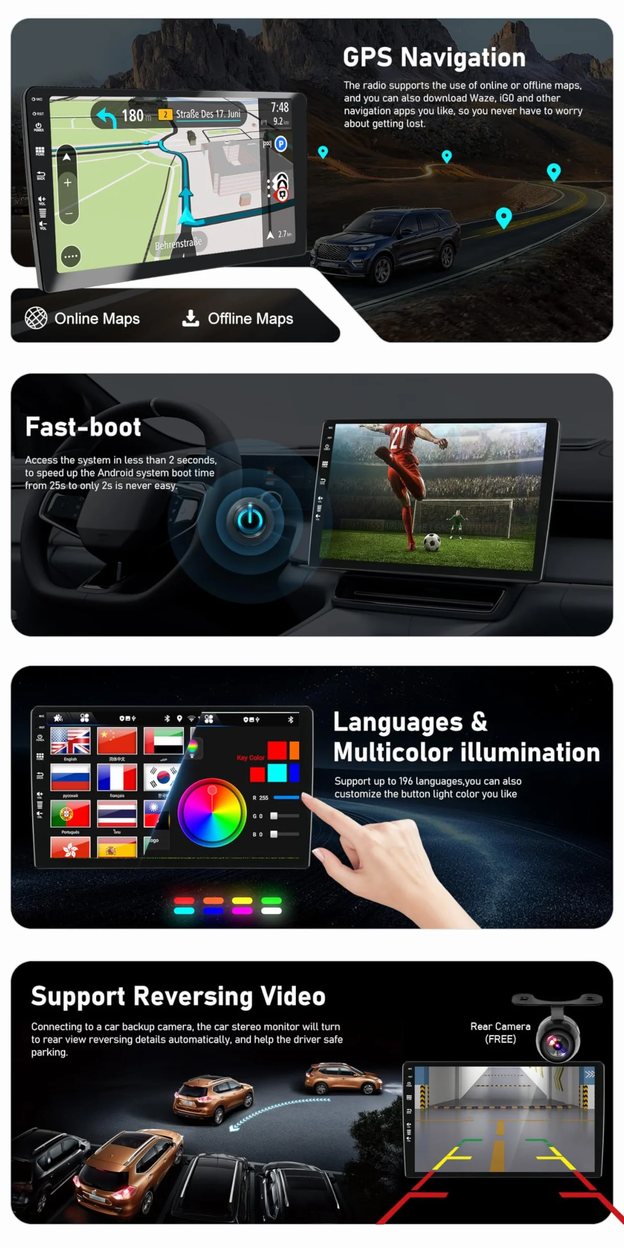[2G + 64G] 9-calowe radio samochodowe do Mercedes-Benz W163 ML320 ML350 ML400 ML500 1997-2005 nawigacja GPS - Wireless CarPlay Android Auto - Kamera - Android 15 2 DIN - DAB sterowanie