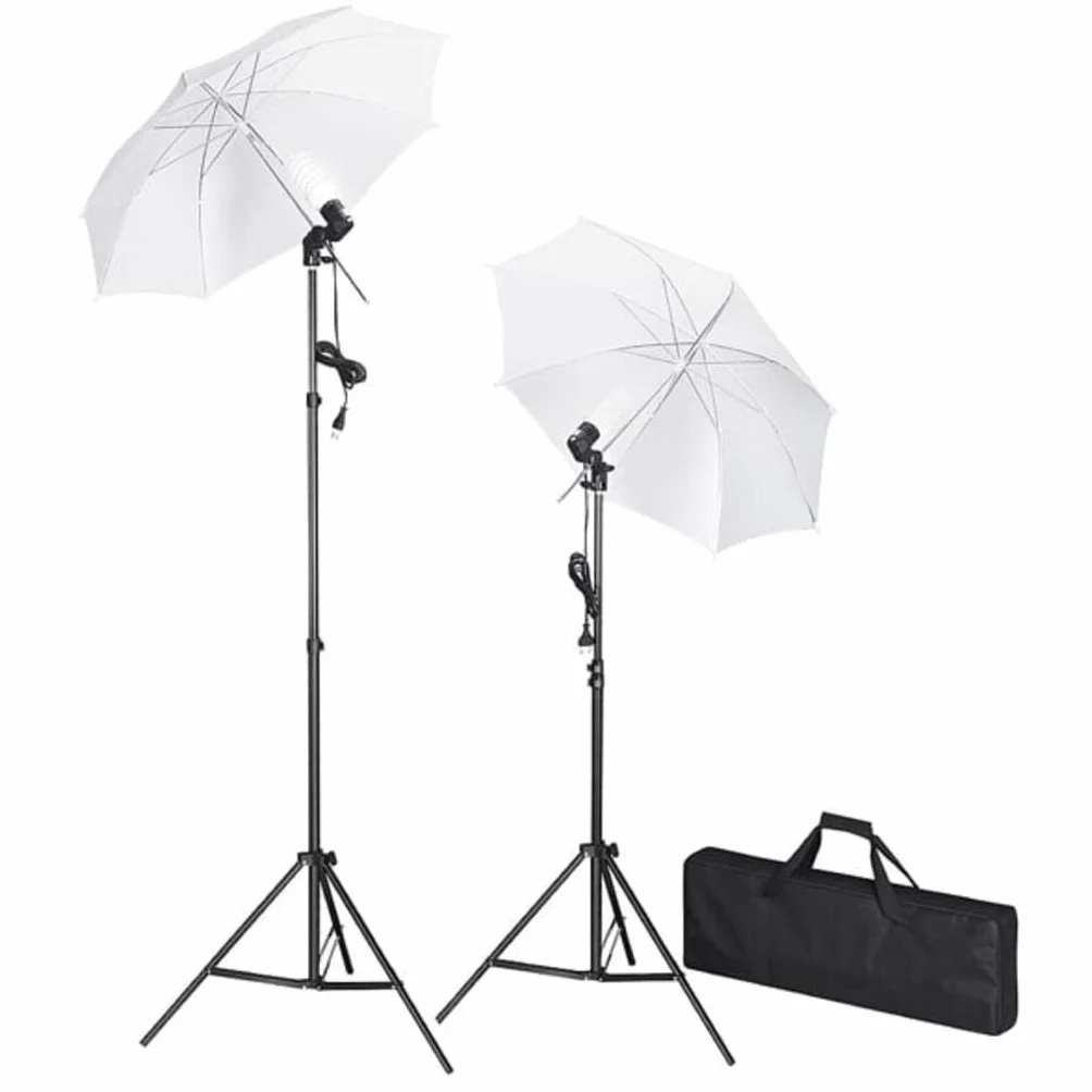 Zestaw do studia fotograficznego z tłem 500 x 300 cm, lampy dzienne 5500 K, statyw z regulacją wysokości do 230 cm, dwa abażury, aluminiowa rama, idealny do portretów, zdjęć produktów i
