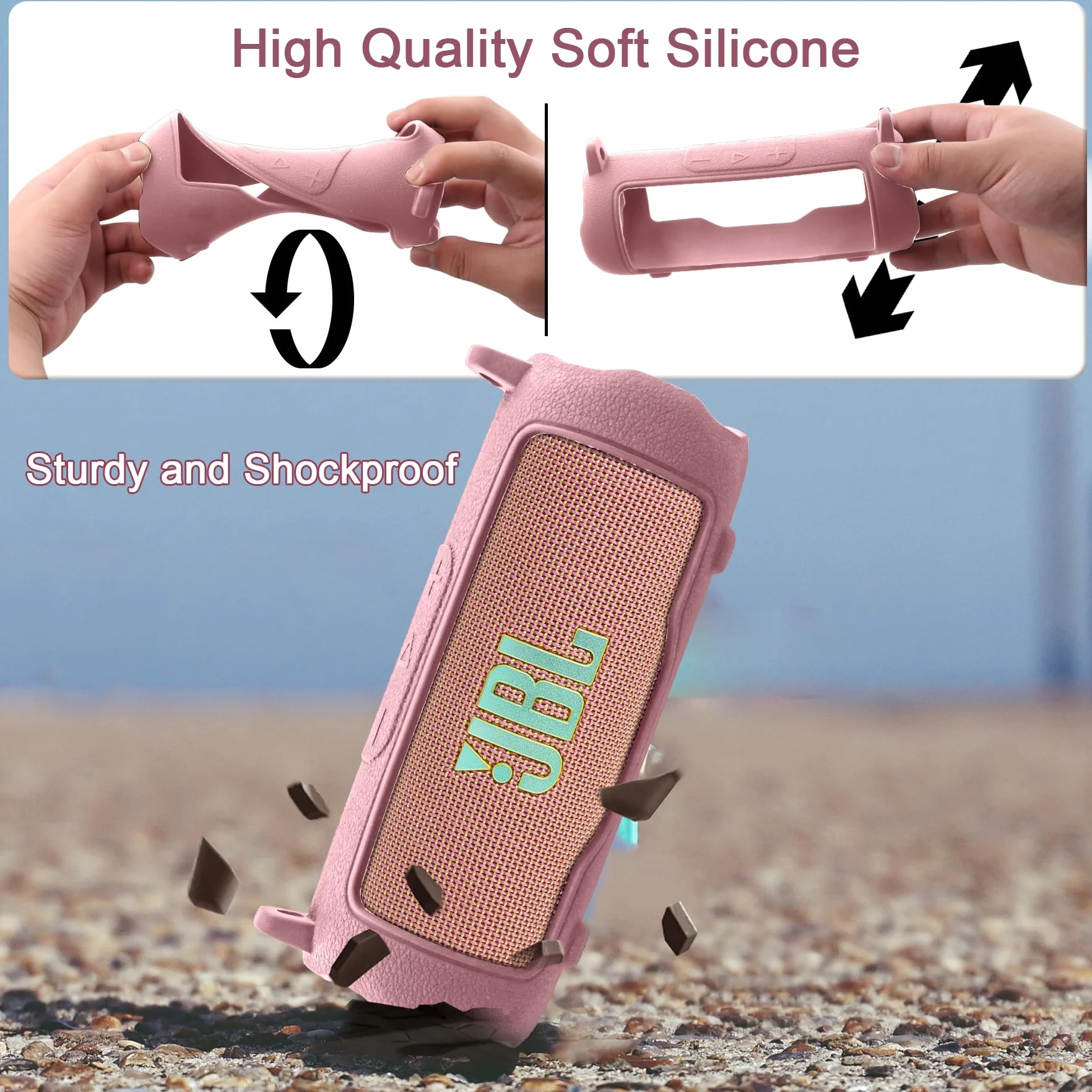 co2CREA Silikonowe etui do JBL Flip 7 bezprzewodowe przenośne etui na głośnik Bluetooth