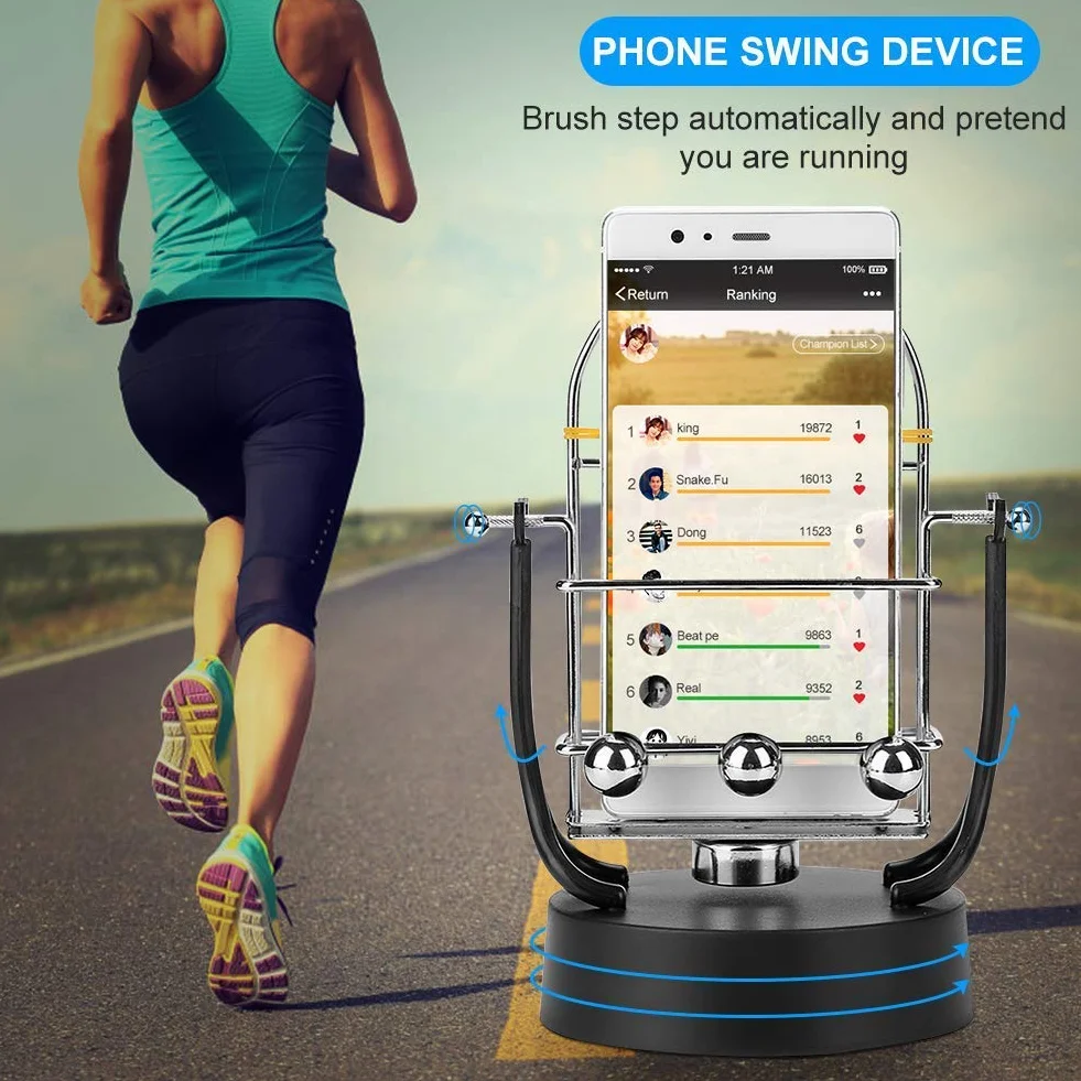 Yosoo Health Gear Automatyczny telefon kołyskowy, symulator ruchu do WeChat Run i krokomierza, uchwyt na telefon komórkowy z funkcją kroków