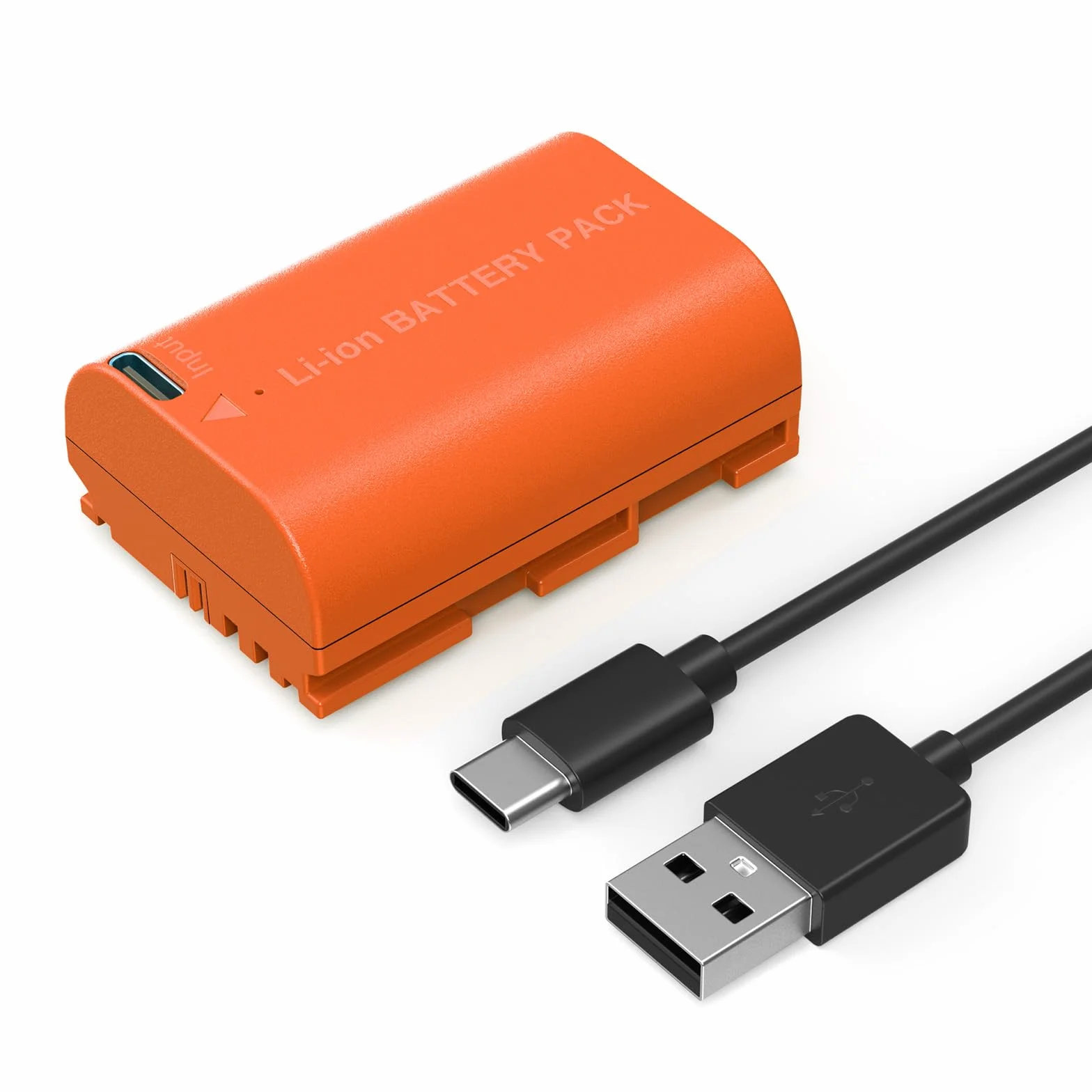 Akumulator SMALLRIG LP-E6NH 2400mAh Akumulator USB-C do aparatów Canon R5, R6, R7, 2,5H W pełni naładowany akumulator do aparatów Canon R6 Mark II, R, R5 C, 5D II/III/IV, pomarańczowy - 4968