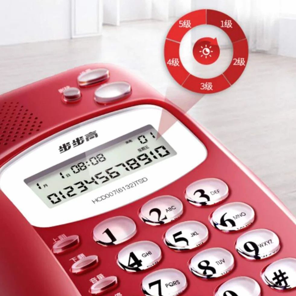 Telefon stacjonarny przewodowy Telefon stacjonarny Biuro w domu Telefon stacjonarny Duży dzwonek Przycisk podświetlenia Domowy klasyczny telefon stacjonarny Domowy telefon przewodowy, Telefon stacj