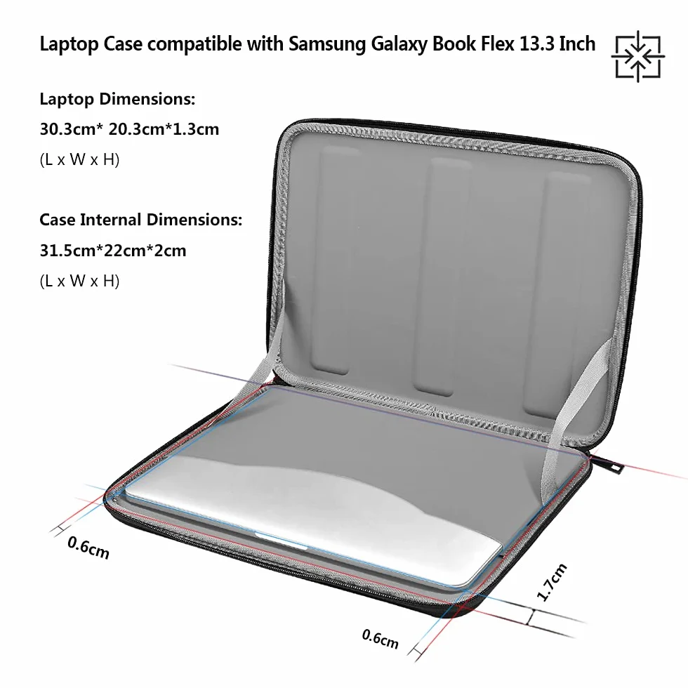 Smatree Twarda obudowa na laptop, kompatybilna z Samsung Galaxy Book Flex 13,3 cala/jonowa, etui do przenoszenia S Flex2