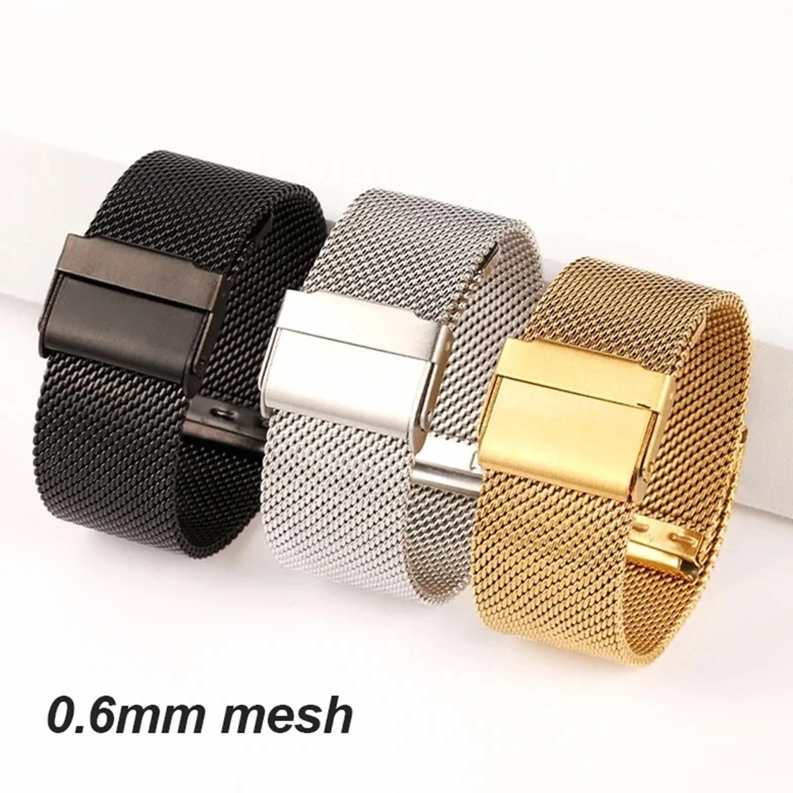 1,0 mm bransoletka z siatki mediolańskiej inteligentny zegarek ze stali nierdzewnej 18 mm 20 mm 22 mm 24 mm opaski na nadgarstek