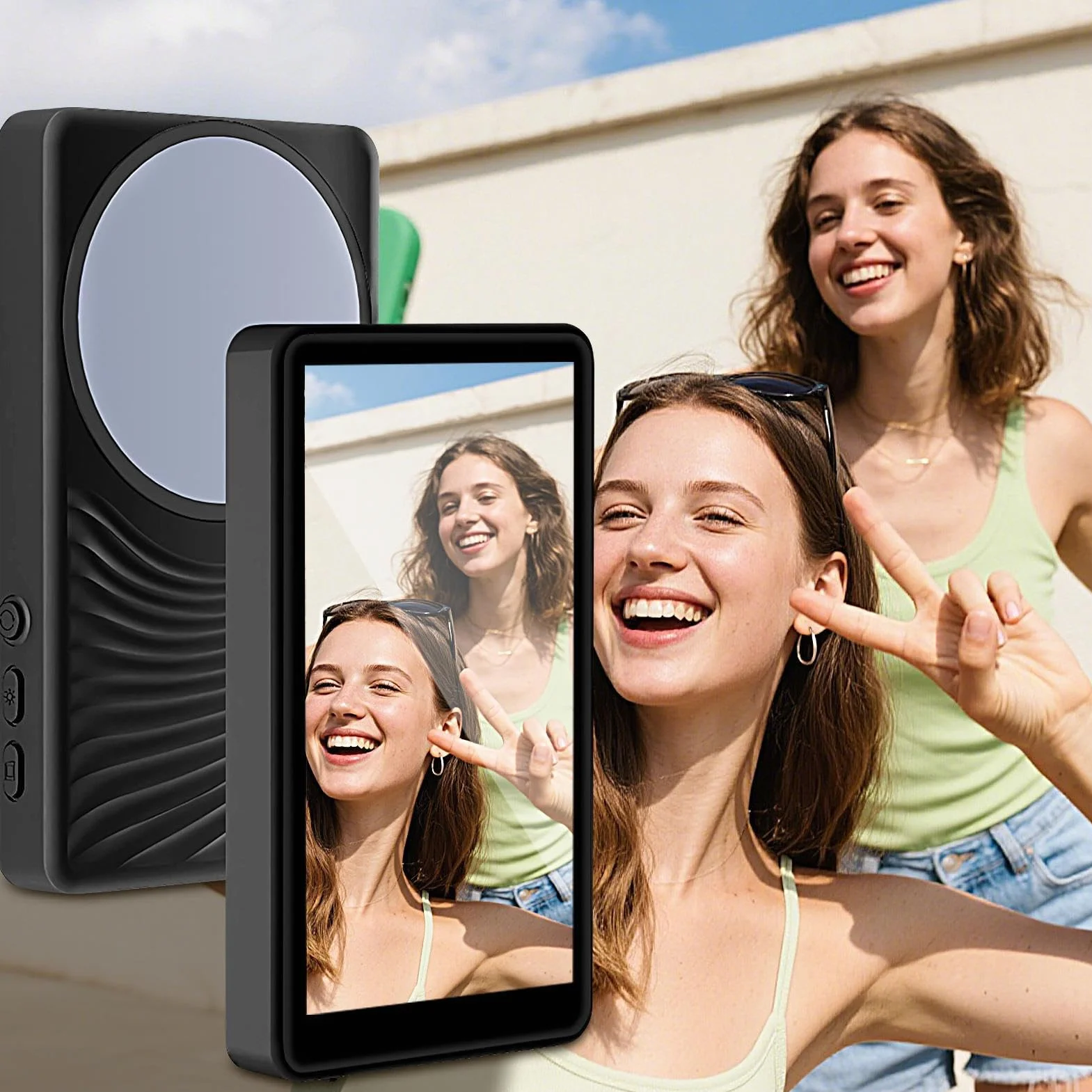 Monitor do Selfie Magnetyczny Ekran do Selfie dla Streamingu na Żywo | Przenośne Akcesoria do Smartfonów do Nagrywania Wideo, Robienia Zdjęć, Streamingu na Żywo i Tworzenia Vlogów