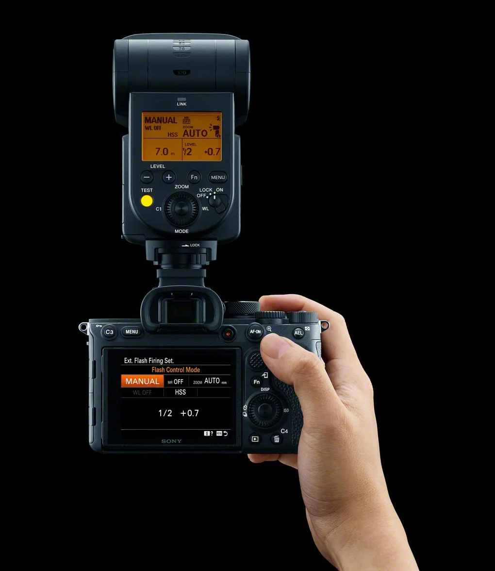 Sony HVL-F60RM2 | zewnętrzna lampa błyskowa z bezprzewodowym sterowaniem radiowym, czarna, HVLF60RM2.CE7 & Sony NPFZ100.CE Akumulator do Aparatu, Czarny, 7.2 V