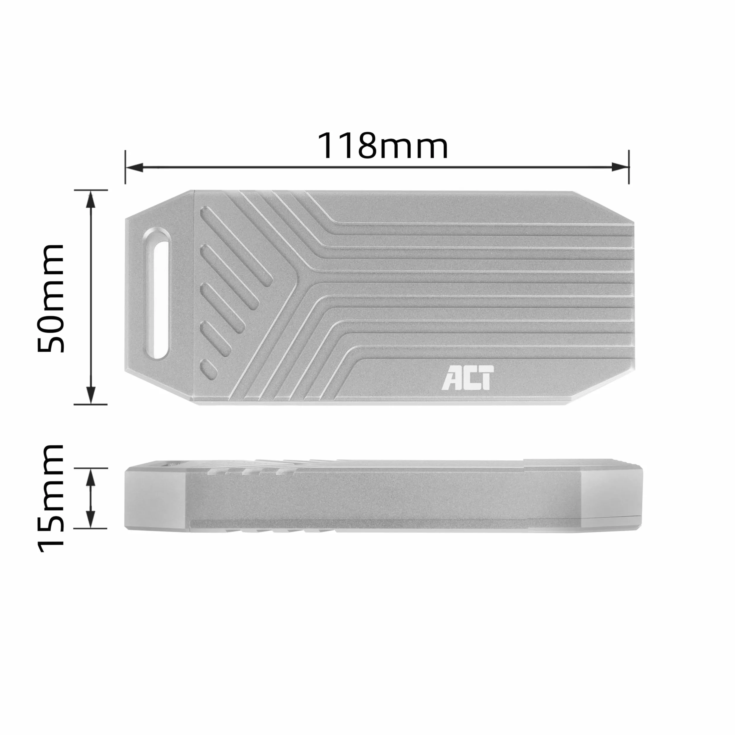 ACT Obudowa USB4 M.2 NVMe SSD, M.2 2280 NVMe/PCIe z M-Key lub B+M-Key, 40 Gb/s, beznarzędziowa, aluminiowy radiator, typ C - AC1625