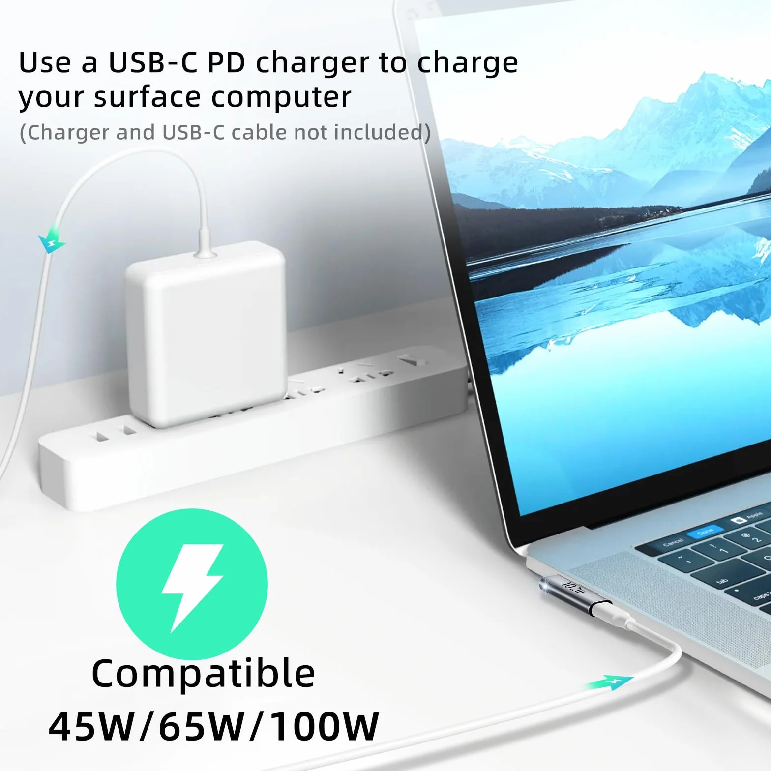 Adapter Surface 45W 15V USB-C do Microsoft Surface Pro, Go, Laptop