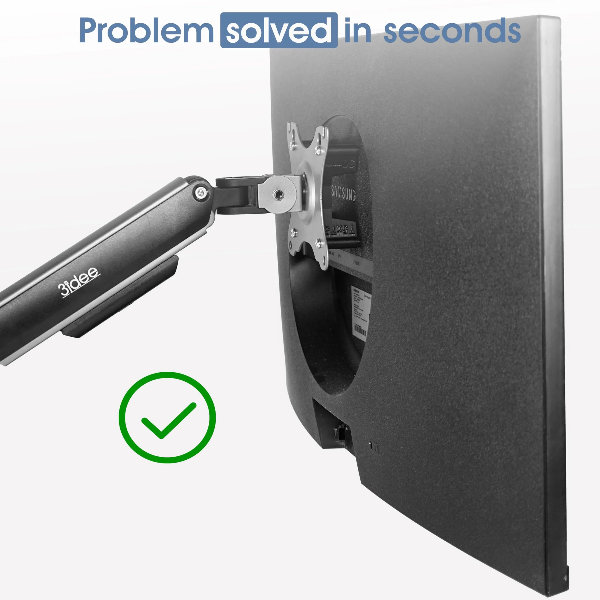 3IDEE Uniwersalny uchwyt dystansowy VESA, dystans, odległość 30 mm, adapter 75 x 75 mm - kompatybilny z wieloma monitorami (Samsung Odyssey G5 i innymi) (75 x 75 mm)