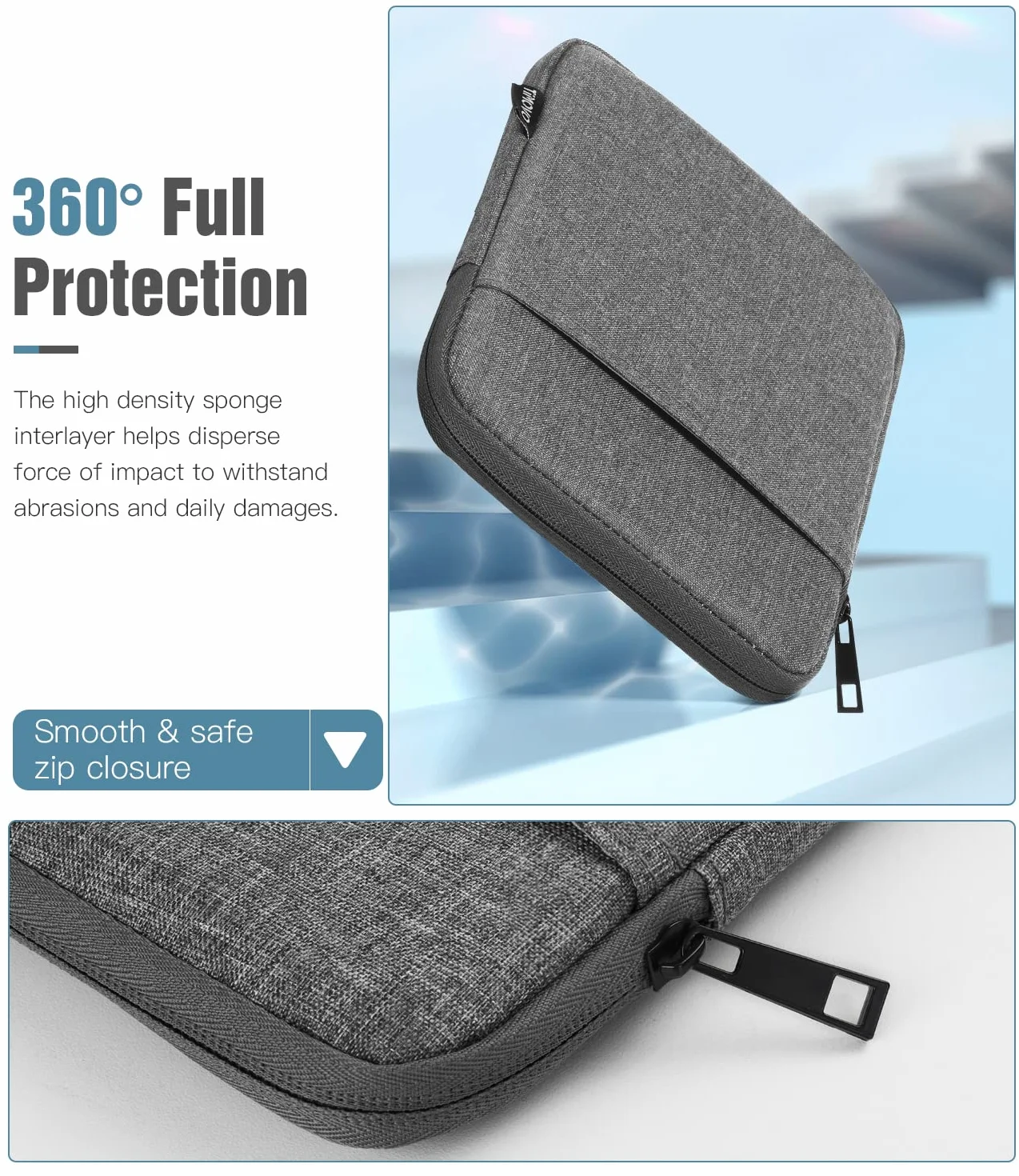 TiMOVO 6-7 Inch Sleeve Case for eReader Book, Dark Gray | Compatible with Paperwhite/Colorsoft Signature Edition, Oasis & Kobo Devices Compatible, Protective Pouch Bag, Carrying Case
