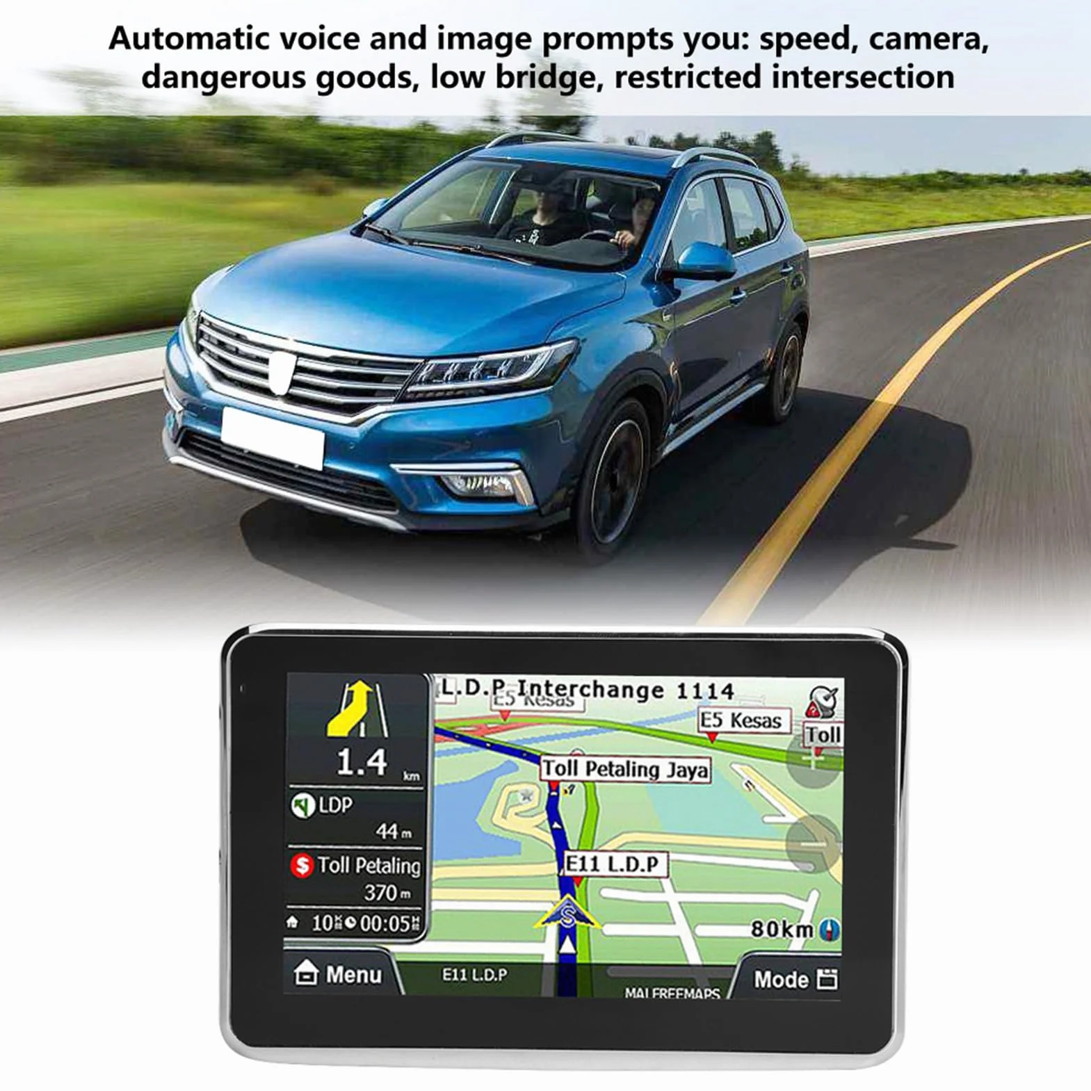 Ejoyous Urządzenia Nawigacyjne dla Samochodu, System Nawigacji GPS Universal 5 -calowy Ekran Dotykowy dla Ciężarówki Samochodowej 256 MB 8GB MP3 FM Europejska Karta 1