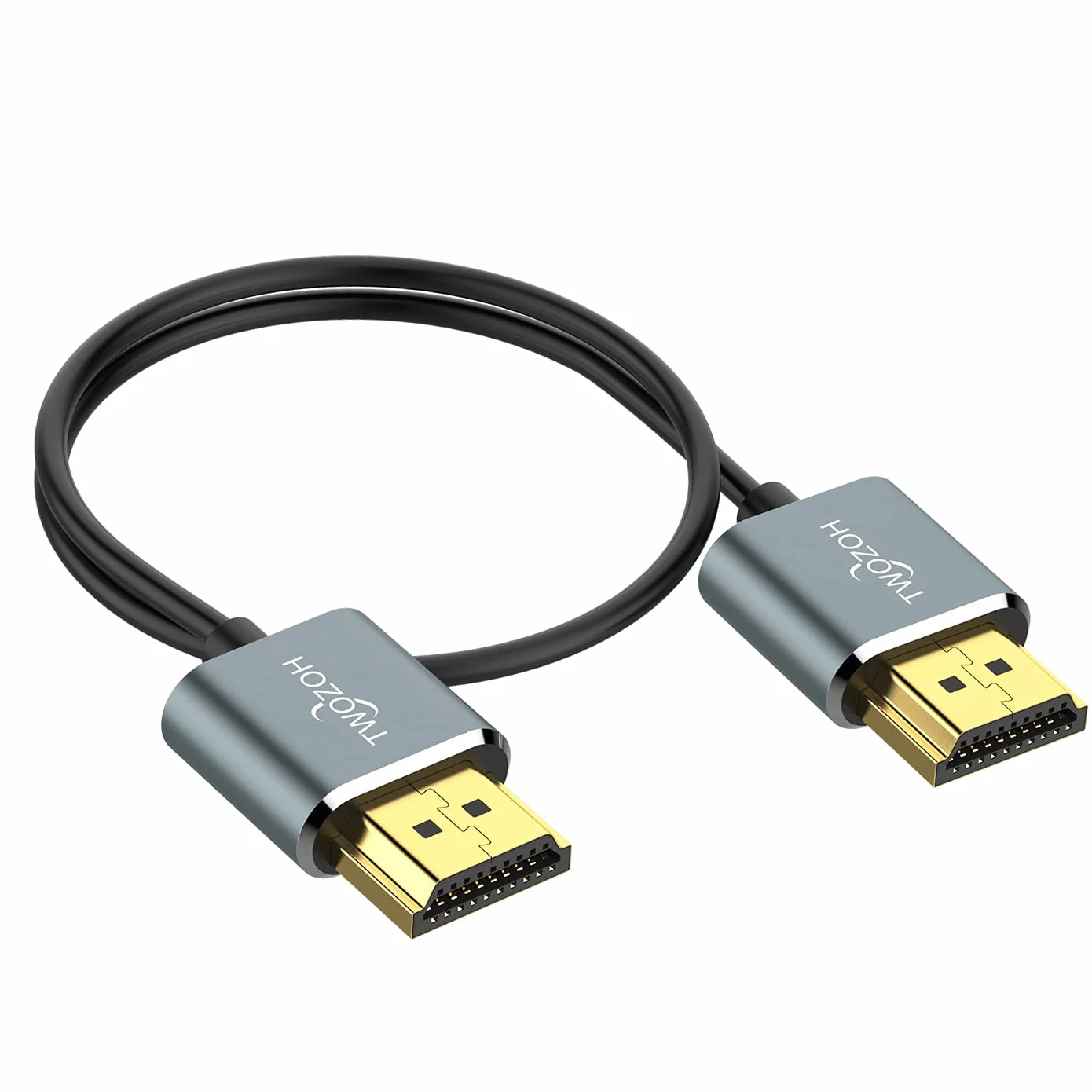 Twozoh Ultra cienki kabel HDMI do HDMI 2M, kabel Hyper Slim HDMI 2.0, ekstremalnie elastyczny kabel HDMI 4K obsługuje 3D/4 K@60 Hz, 2160P, 1080P