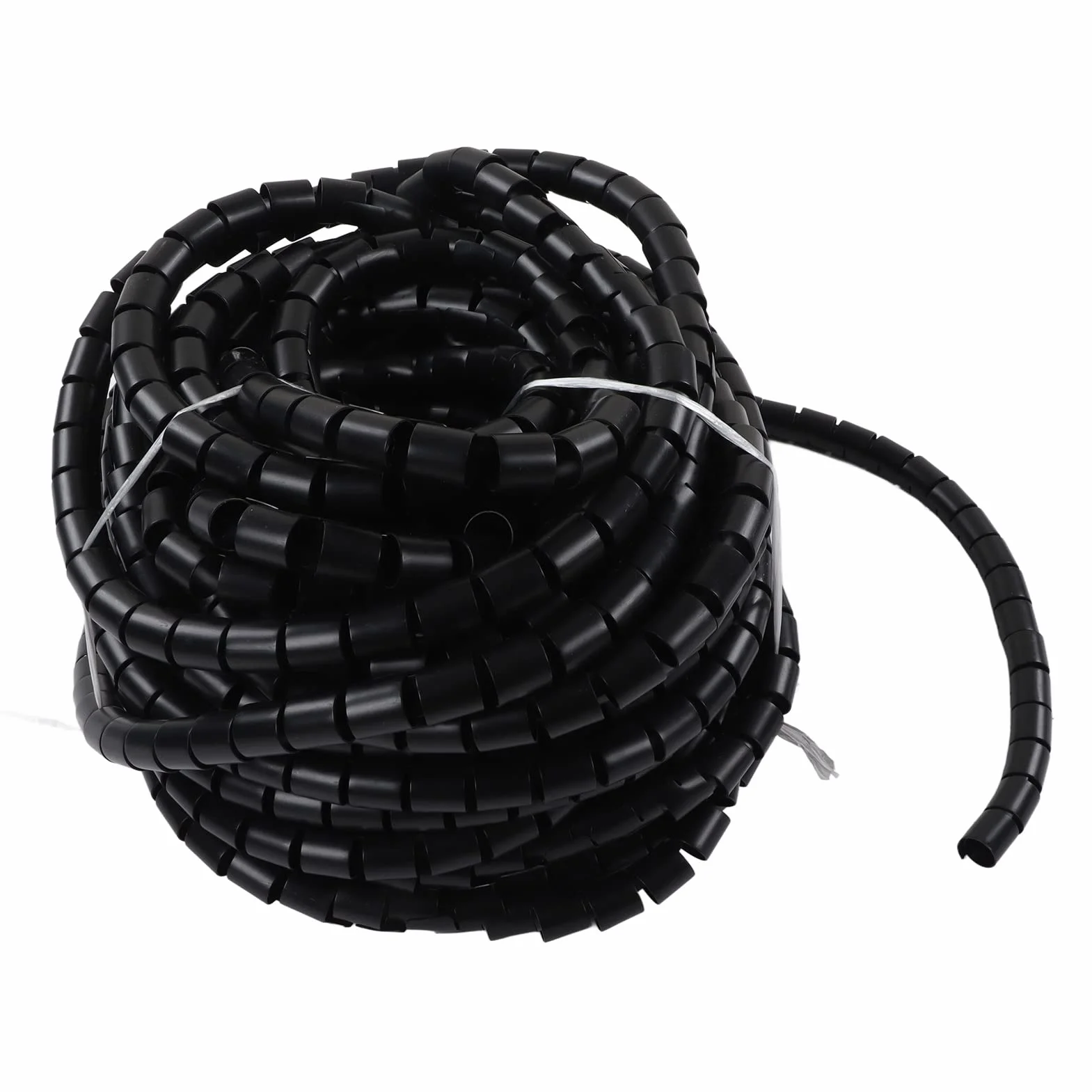 Rurka do Nawijania Drutu Menedżer Kabli Odporny na Kwasy i Zasady do Kabli Komputerowych i Zasilających 1 Sztuka Czarny (Średnica 32mm 30m)