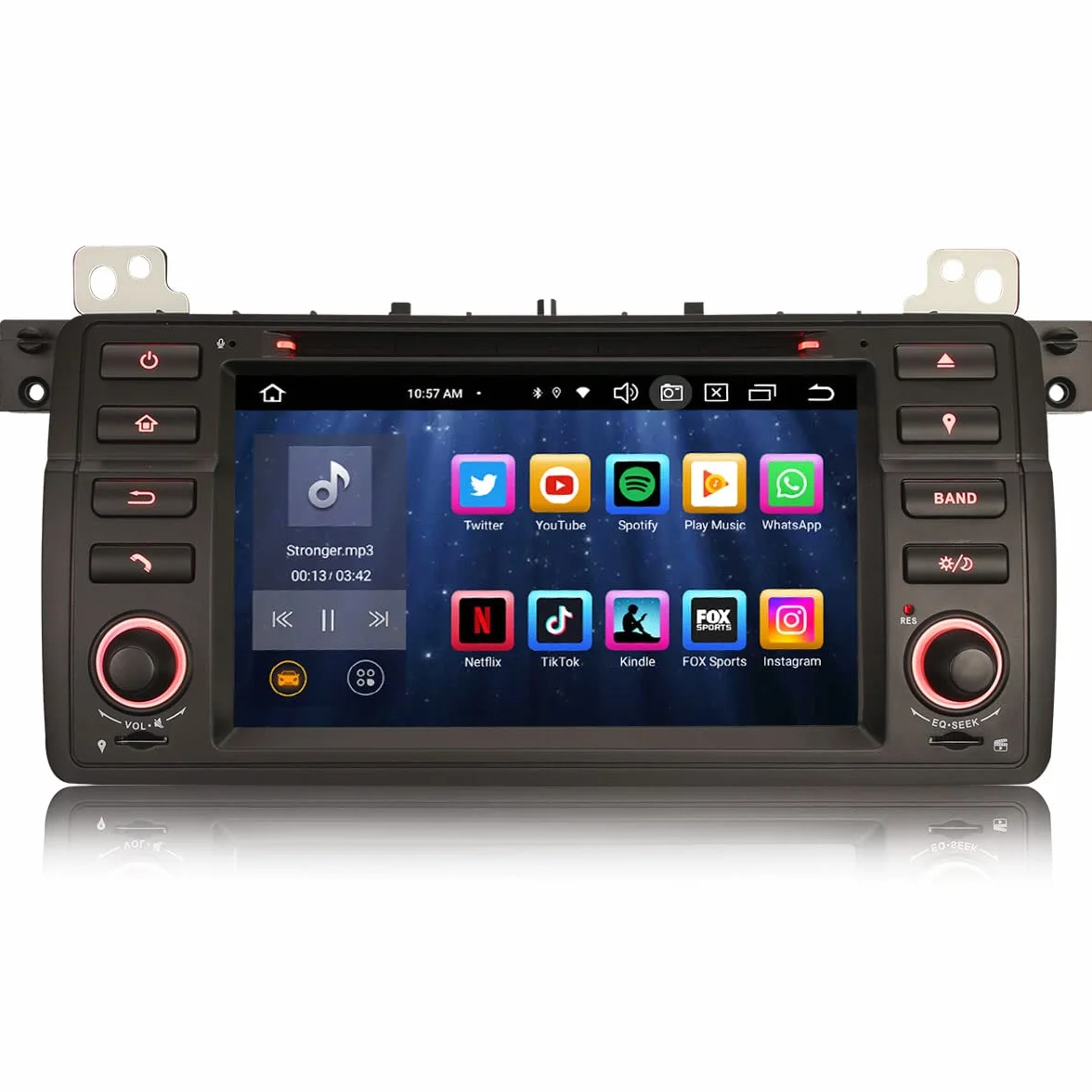 Erisin Android 12 4 GB RAM + 64 GB ROM radio samochodowe z GPS do BMW E46 M3 325 3 318 320 Rover 75 MG ZT 7 cali Multimedia Bluetooth nawigacja ekran dotykowy CarPlay DAB+ WiFi 4G FM Radio A2DP OBD2