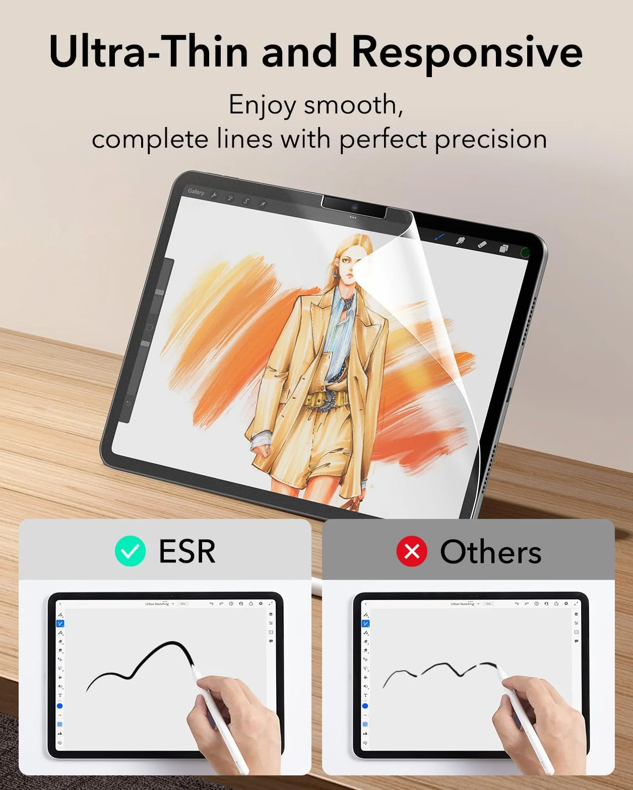 ESR Osłona ekranu Paper-Feel na iPad Pro 11 cali (M5/M4) 2025/2024, antyodblaskowy