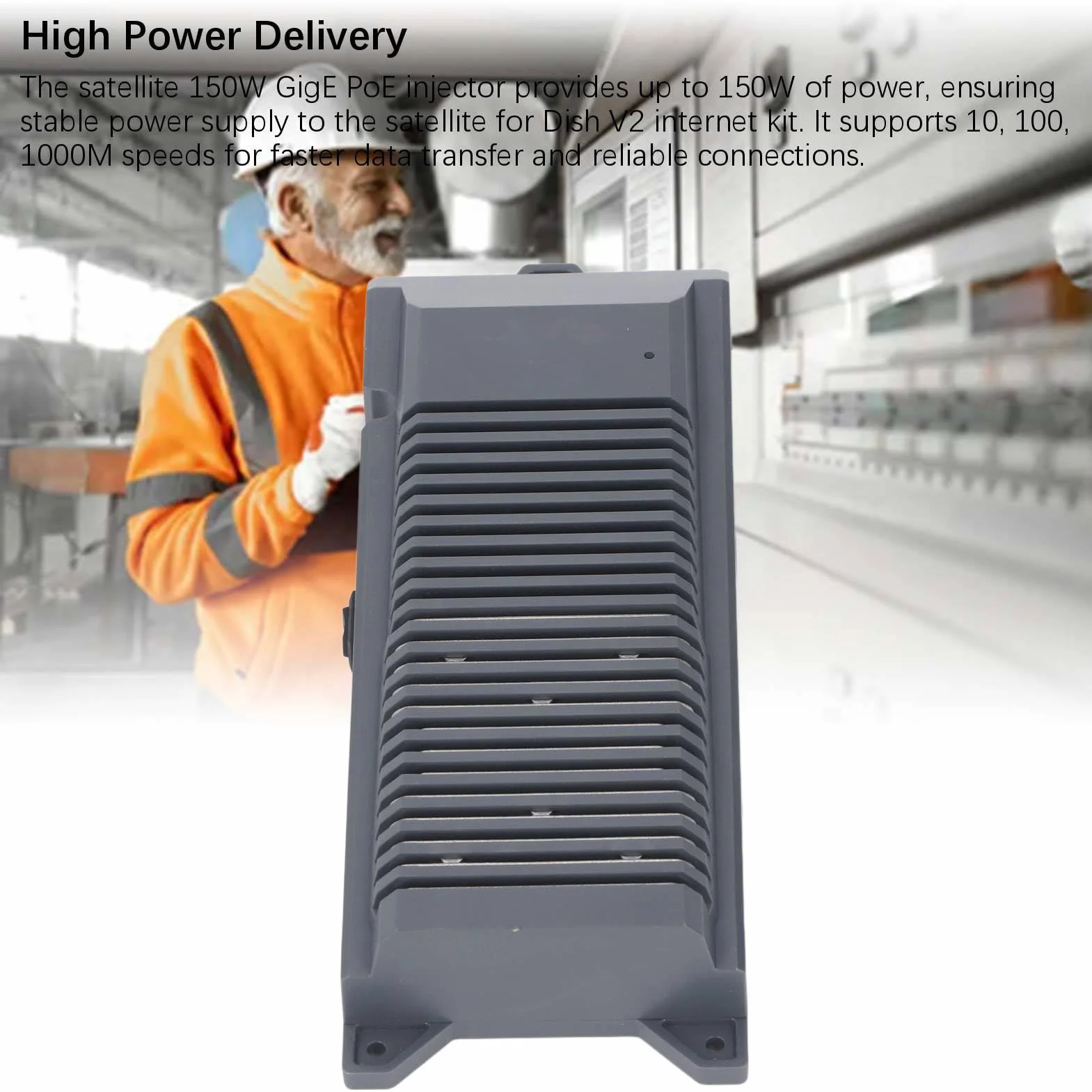 Generic Wtryskiwacz PoE 150 W dla GEN 2 Dishy Wydajny Zestaw Konwertera DC dla Samochodów Kempingowych Łodzie Jakość Instalacji Słonecznej ABS