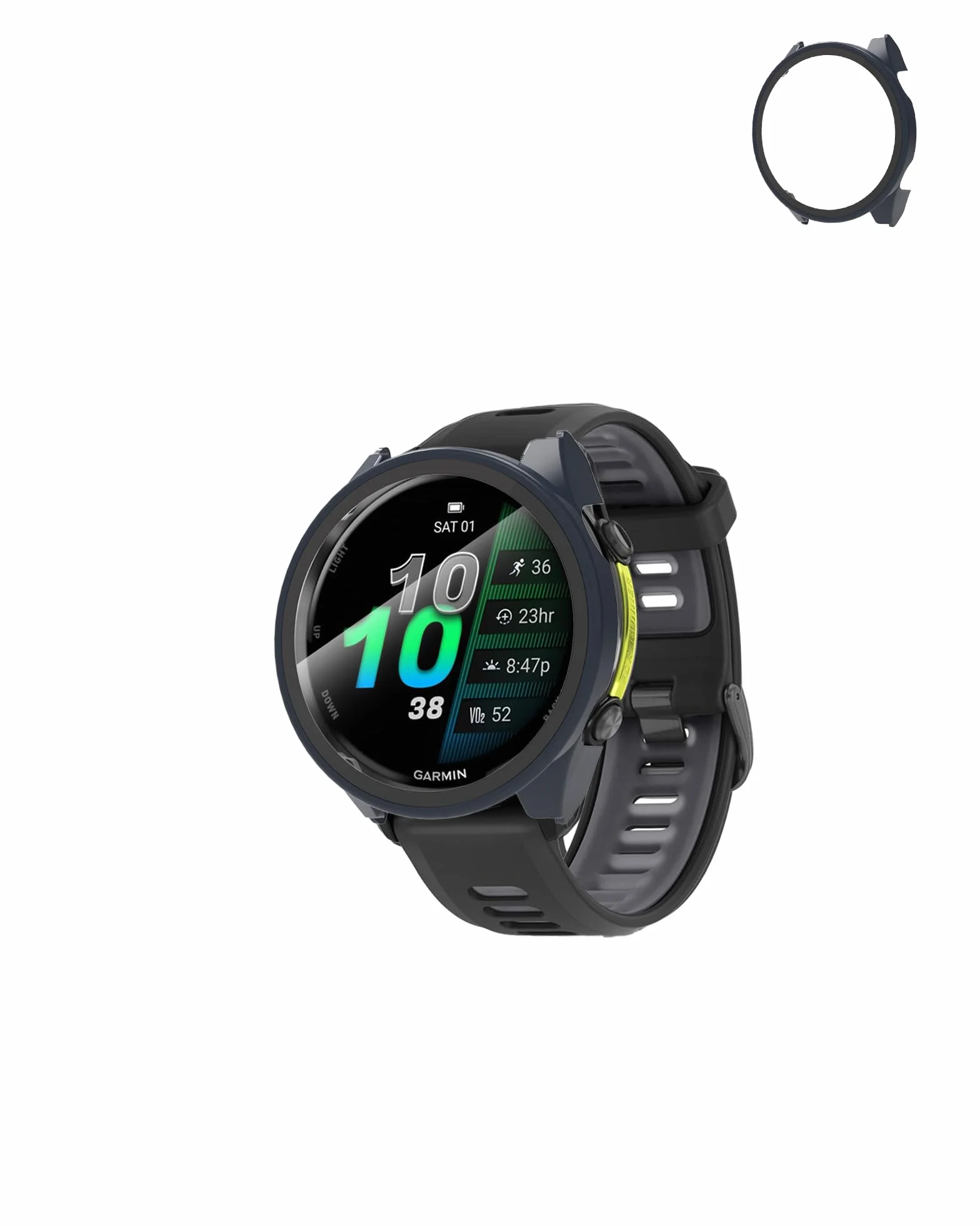 1 opakowanie, etui ochronne na wyświetlacz do Garmin Forerunner 970 - zintegrowane wzornictwo zapewniające najlepszą ochronę smartwatcha, niebieskie