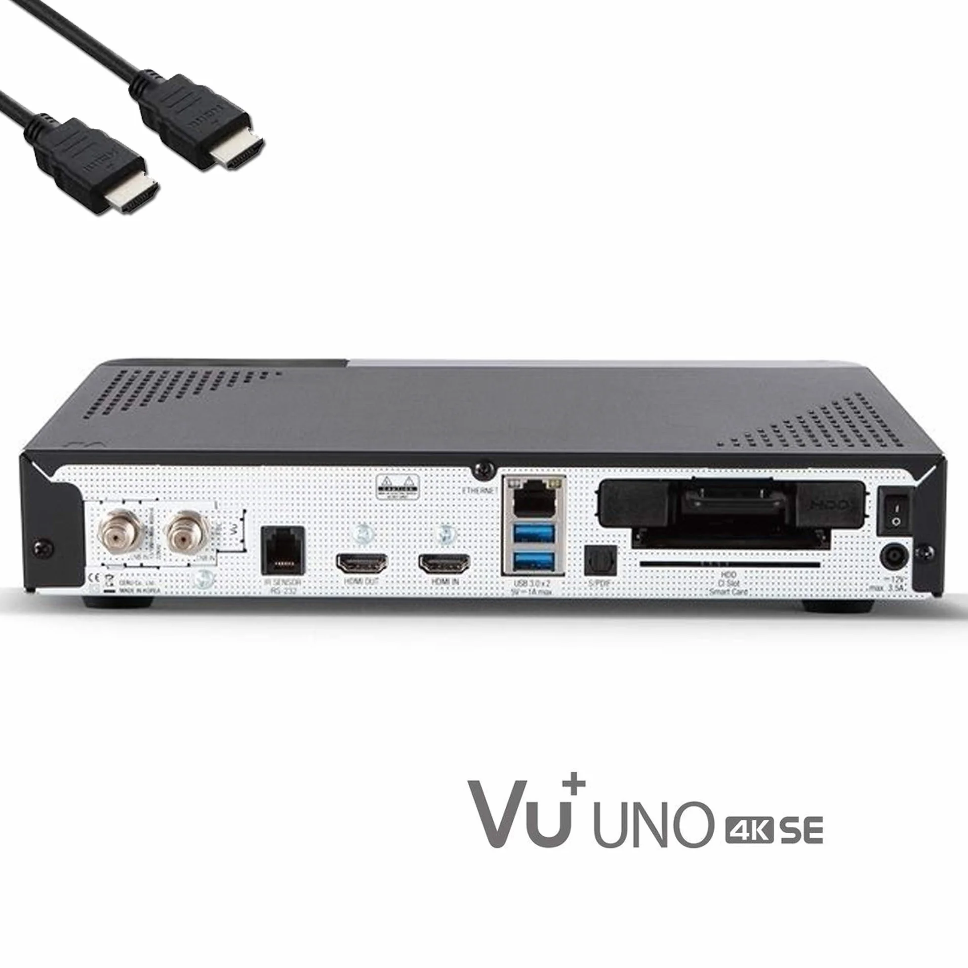 VU+ UNO 4K SE UHD HDR DVB-S2 FBC Twin Tuner Tuner E2 Linux, Youtube, odbiornik dysku twardego, czytnik kart, odtwarzacz multimedialny, USB 3.0, EasyMouse kabel HDMI