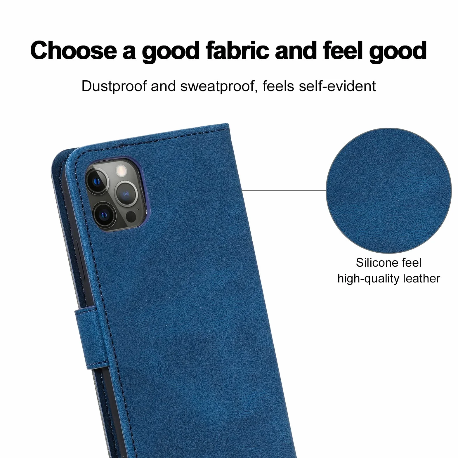 LTL Etui na telefon do iPhone 13 Mini/13 Pro/13 Pro Max, wysokiej jakości skórzane etui z klapką, etui z przegródkami na karty, podpórka, magnetyczne zamknięcie, niebieskie, 13 6,1 cala