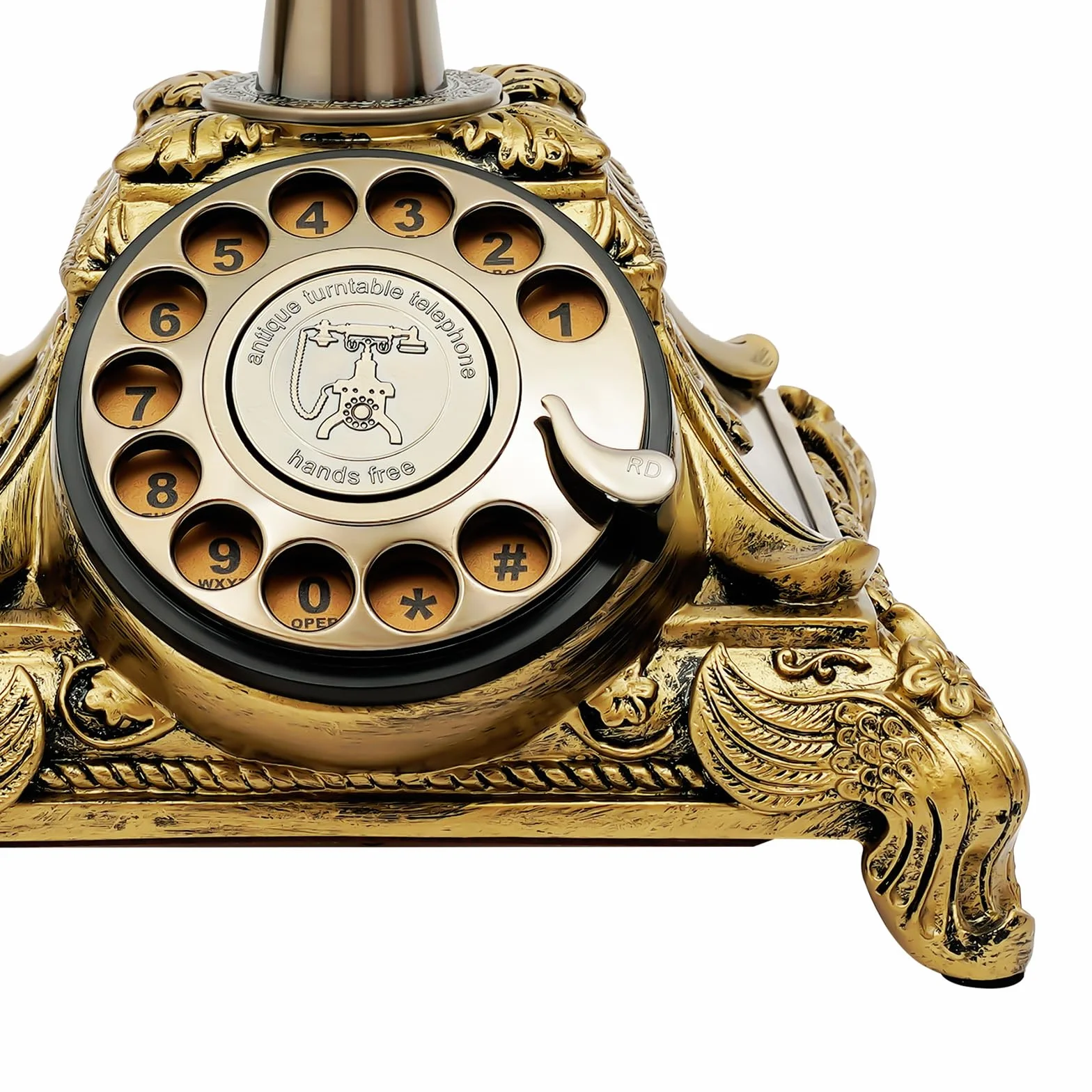 Telefon w stylu retro z brązu, w stylu retro, antykowy, 25,5 x 17,5 x 20,5 cm, telefon stacjonarny do biura