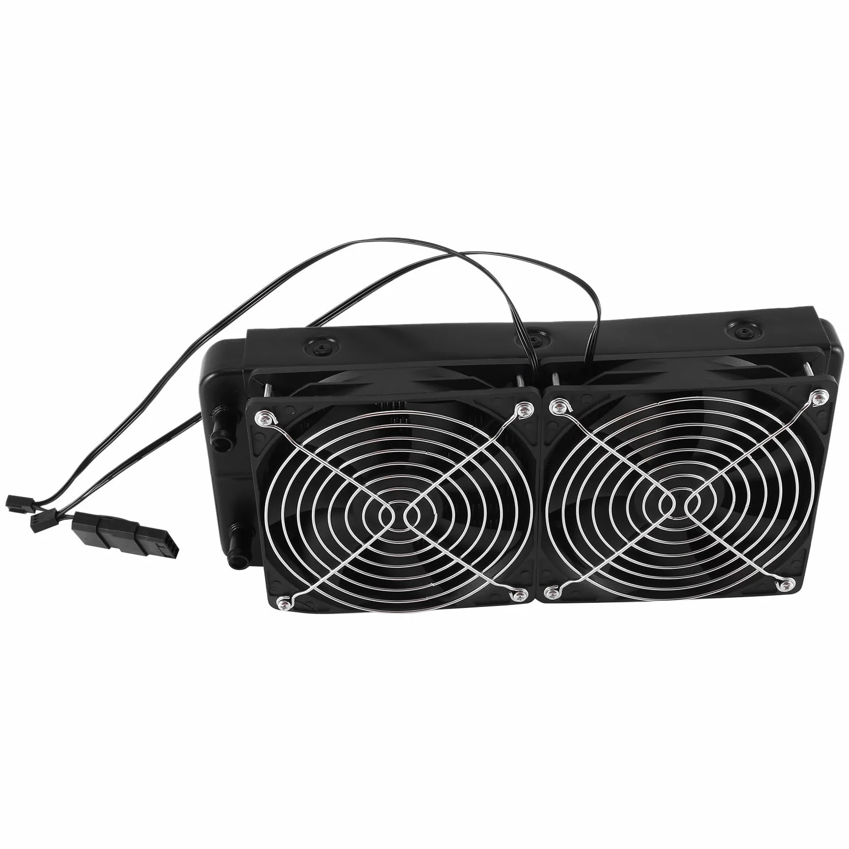 2 x Chłodnica komputerowa z 2 wentylatorami 240 mm do 10 do chłodzenia wodą z wentylatorem do chłodzenia wodą do procesora PC, prosty