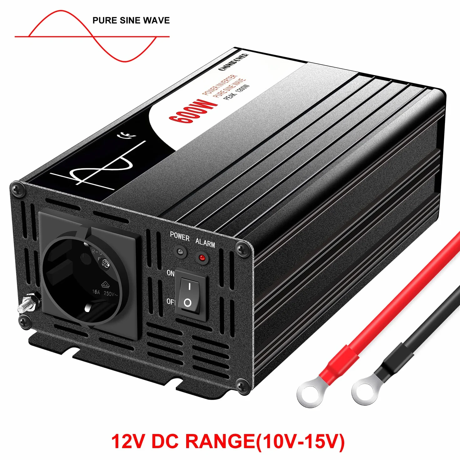 Falownik 3000 W, DC 12 V do 230 V, czysty sinus z pilotem i podwójnym cyfrowym wyświetlaczem LCD DC na AC 230 V, 50 Hz (DC12V (zakres 10 V-15 V) 3000 W) (DC12V (zakres 10 V-15 V) 600 W)