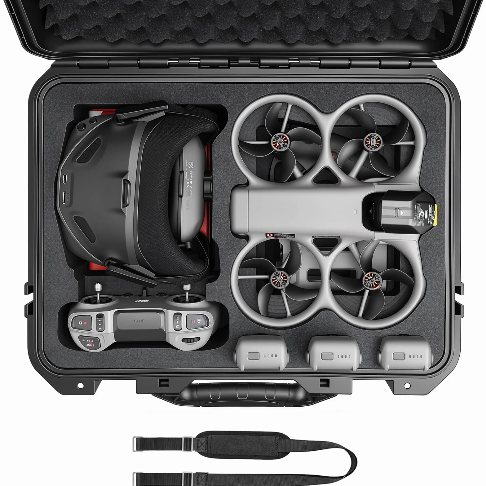 FPVtosky Wodoodporne twarde etui do DJI Avata 360 Motion Fly More Combo – pasuje do gogli N3, RC Motion 3, RC 2/FPV Remote Controller 3, Charging Hub i 3 baterii (tylko etui)