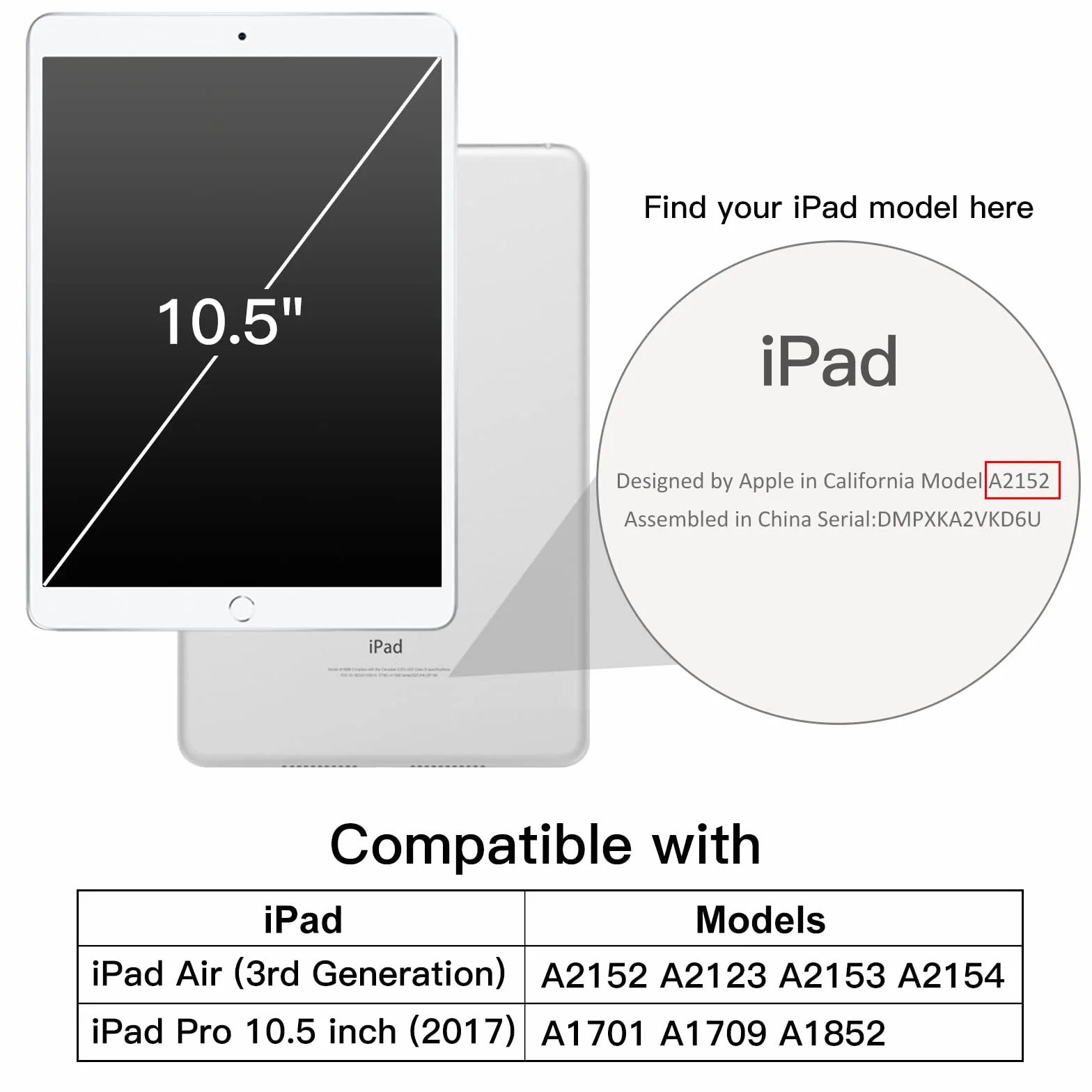 JETech Etui Ochronne dla iPad Pro 10,5", Air 3, Jasny Fiolet | Dla iPad Pro 10,5" 2017, iPad Air 2019 Model, Uchwyt na Pencil, Cienka Ochrona Wstrząsoodporna, Potrójnie Składana Podstawka