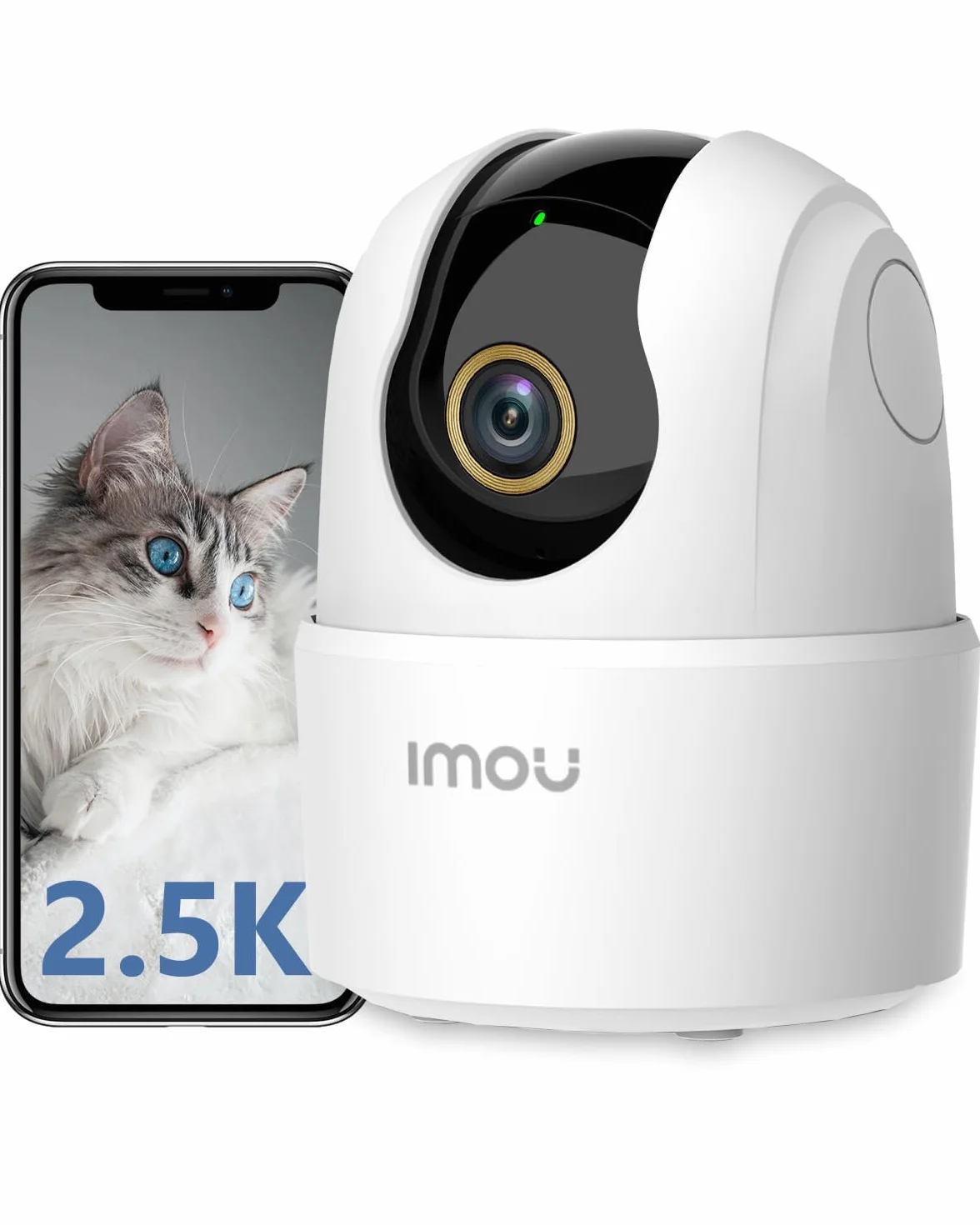 Imou 2.5K (4MP) Kameraövervakning WiFi Inomhus 360 ° Kamera Ansluten Smartphone Människodetektering AI Smart Spårningssiren Tvåvägsljud Privat läge Kompatibel Alexa för Baby/Husdjur