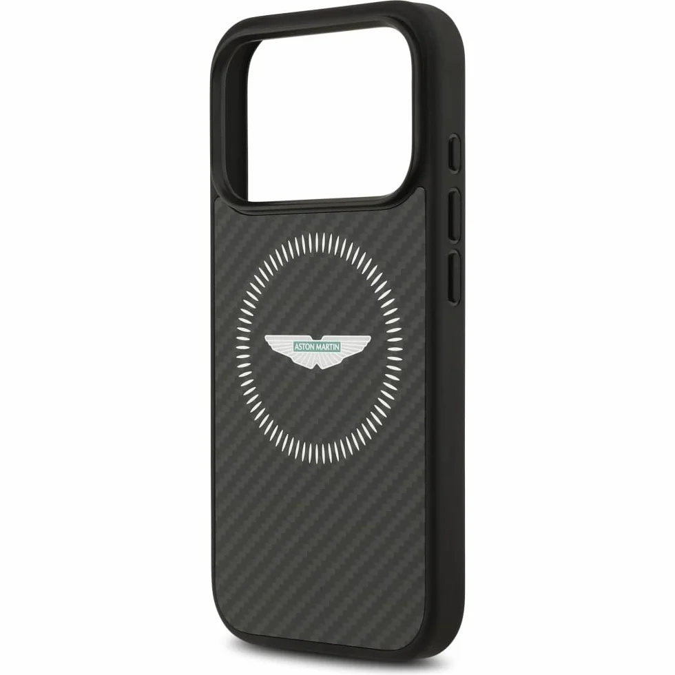 CG MOBILE Aston Martin HC Kevlar design licznika kompatybilny z Mag Safe etui do iPhone 17 Pro (czarne)