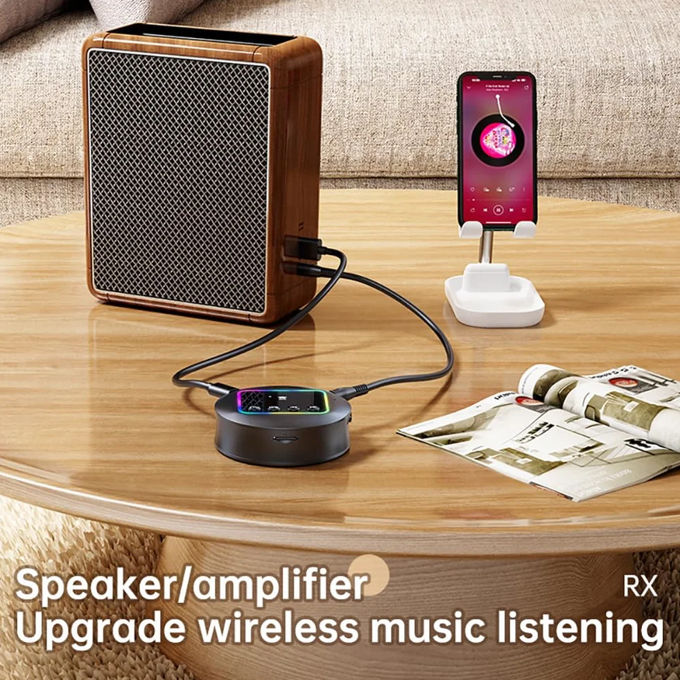 AXFEE odbiornik Bluetooth 5.4 do HiFi, adapter audio NFC z RCA i gniazdem 3,5 mm, 2-w-1 nadajnik i odbiornik BLUETOOTH do domowego zestawu stereo, głośnika, samochodu, TV, muzyki do streamingu