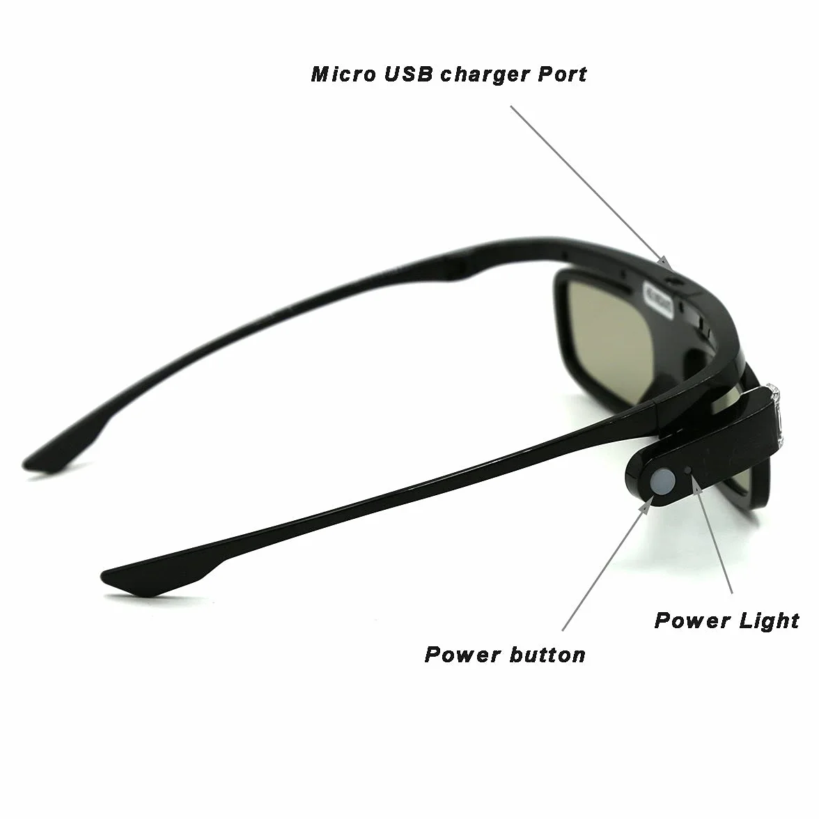 Cocar 3D-okulary, 3D okulary z aktywną przesłoną, zasilane z akumulatora, Odpowiednie dla 3D DLP-Link projektora Acer BenQ Optoma Viewsonic LG Infocus NEC Jmgo Vivitek Toumei - 1 sztuka
