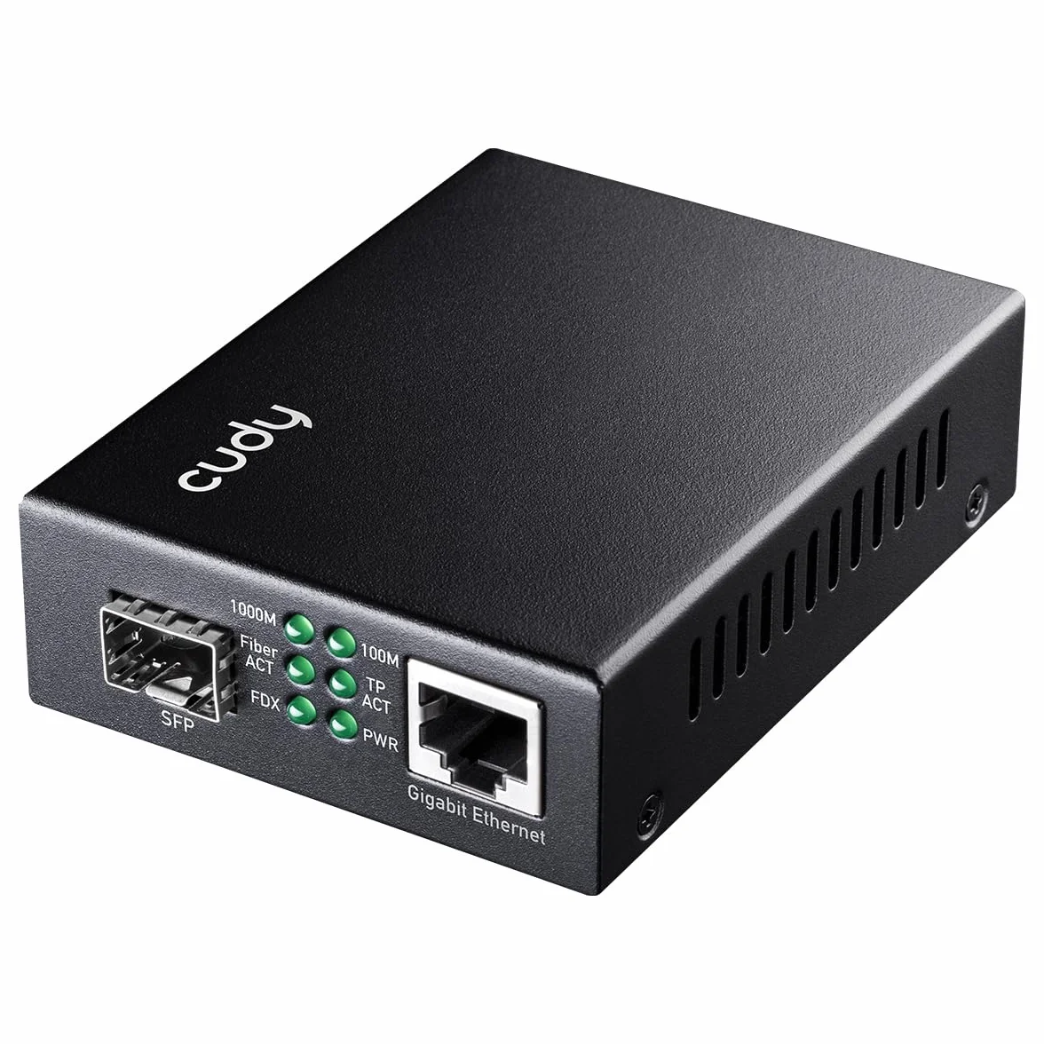 Cudy MC220 konwerter mediów Gigabit Ethernet, 10/100/1000 Mbps Gigabit Ethernet RJ45-do SFP do Gigabit, obsługa modułu 1000BASE-SX/LH-SFP-Mini-GBIC, modem z włókna szklanego
