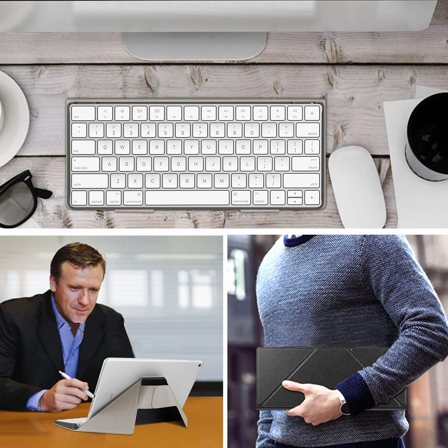 Fintie Etui do noszenia kompatybilne z Apple Magic Keyboard (MLA22LL) - wąskie, lekkie etui ochronne, funkcja stojaka, kompatybilne z iPhone/iPad Pro/Air/Mini/iMac, czarne
