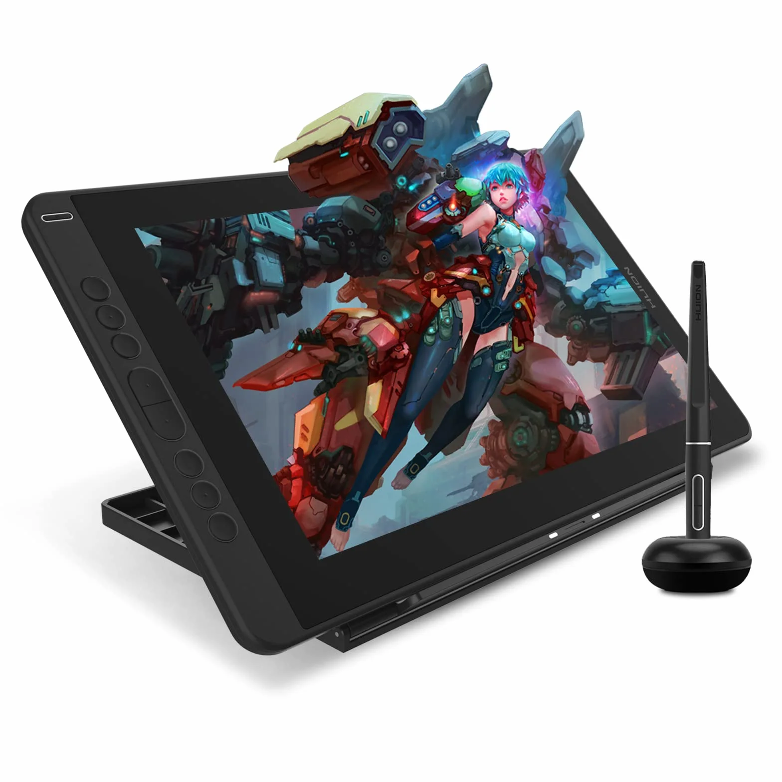 HUION Kamvas 13 tablet graficzny z ekranem, 13,3-calowy zielony monitor do rysowania, w pełni laminowany ekran, 120% sRGB, PW517, obsługa urządzenia z systemem Android, idealny do pracy w domu i nauki