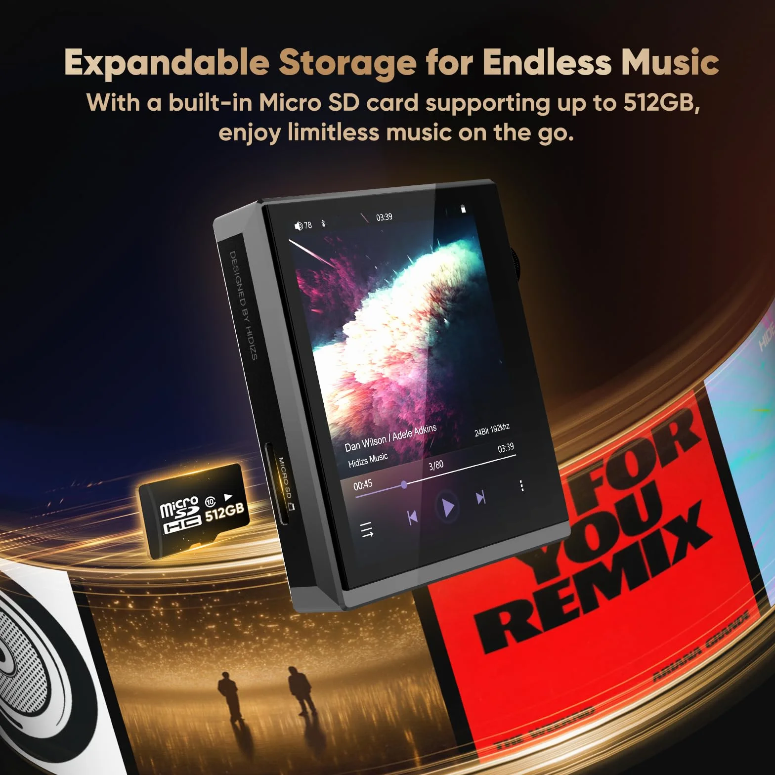Hidizs AP80 PRO-X Odtwarzacze MP3 z Bluetooth, cyfrowe odtwarzacze audio, zrównoważony odtwarzacz muzyki bez strat, podwójny ESS9219C, chipy DAC, obsługuje MQA 8X/LDAC/apt-X/AAC/USB DAC/DSD256