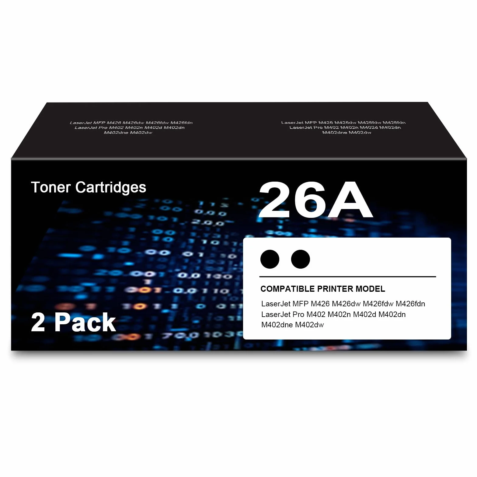 26 A wkład z tonerem zamiennik do HP 26A CF226A LaserJet Pro MFP M402dn M402n M426dw M426fdw M426fdn M402dw M402d M426 M402 (czarny, 2 sztuki) - z chipem