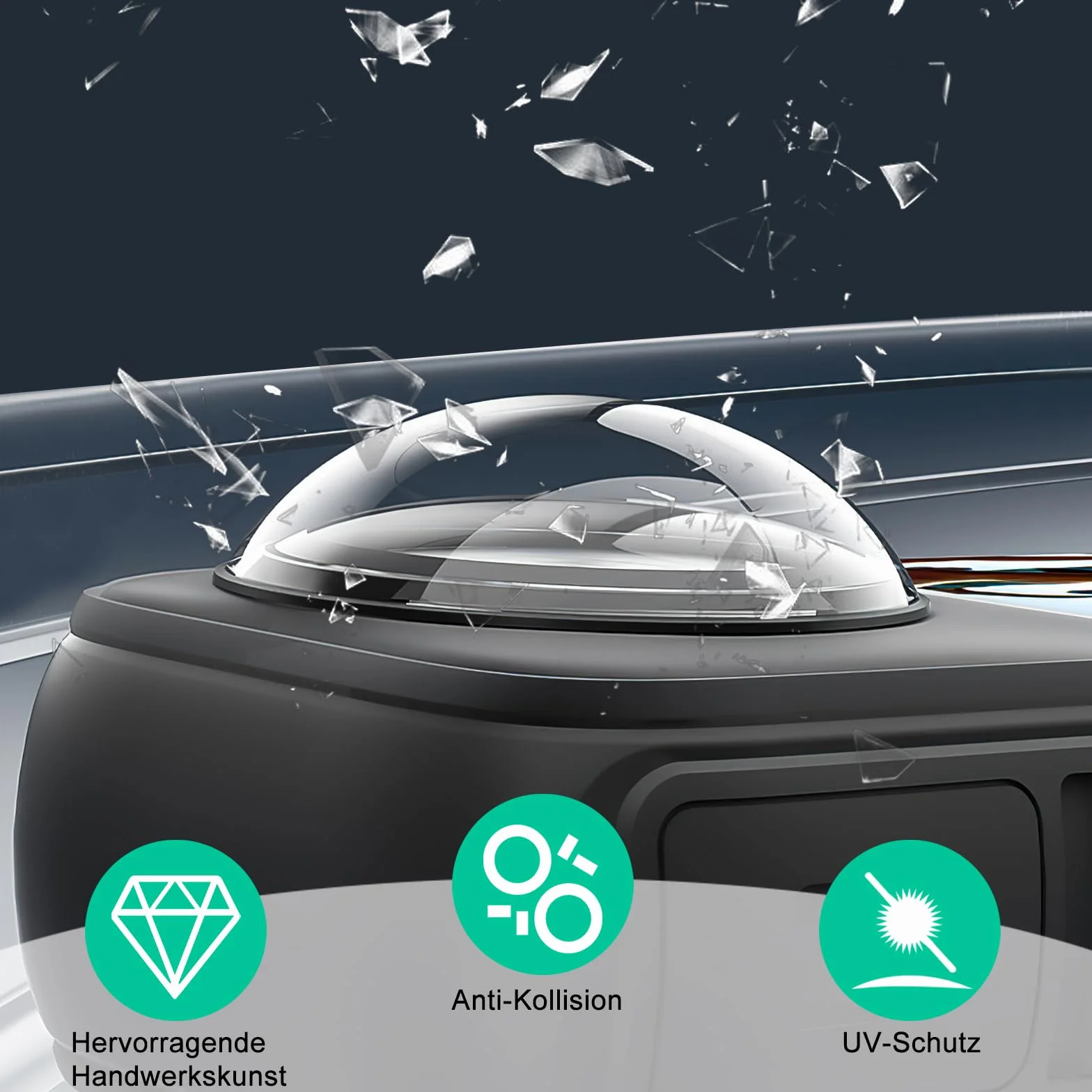 APOMOONS 2 osłony soczewek, akcesoria do obiektywu premium Insta360 X4, obracane lusterko 3D, ochrona przed UV i zadrapaniami, ze ściereczką