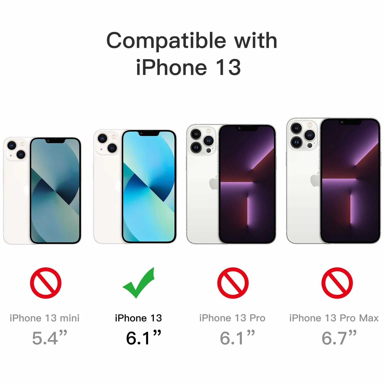 JETech 5 w 1 Etui dla iPhone 13 6,1 Cala, z 2 Sztuki Ochraniacz Ekranu i 2 Sztuki Obiektyw Aparatu Ekran, Nie Żółknie, Folia ze Szkła o Pełnym Pokryciu, Odporna na Wstrząsy Case (Przezroczyste)