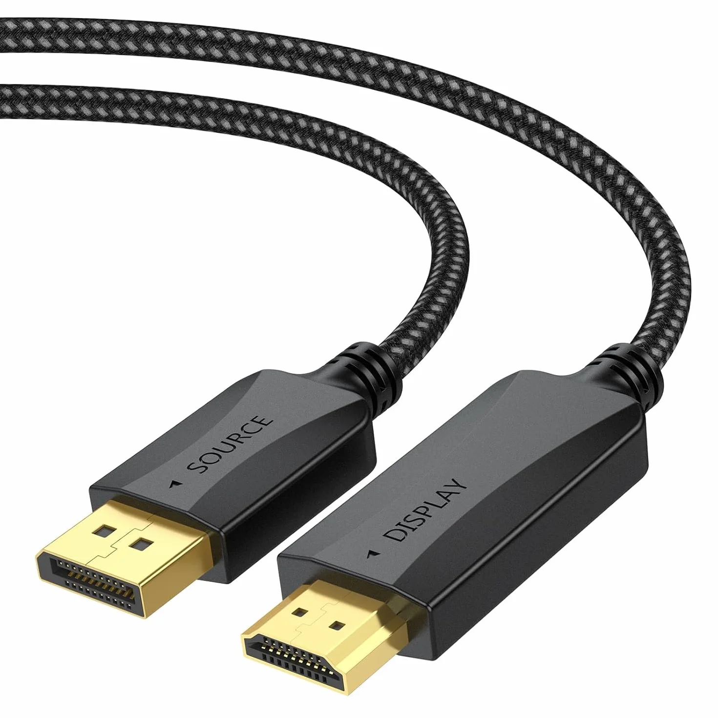 Kabel DisplayPort do HDMI 4K, 1,2 m, adapter DP na HDMI, szybki męski na męski, kompatybilny z Dell, HP, Insignia, Samsung, plus, niedwukierunkowy