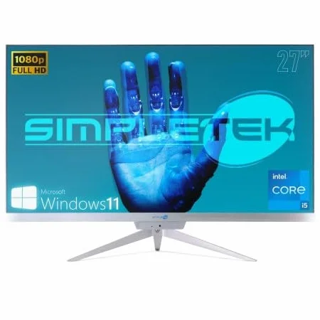 PC All in One RGB Core i5 Windows 11 Pro 27" Full HD RAM 16 GB SSD 480 GB | Wbudowana kamera internetowa, WiFi5, Bluetooth | Komputer stacjonarny Wszystko w jednym Simpletek