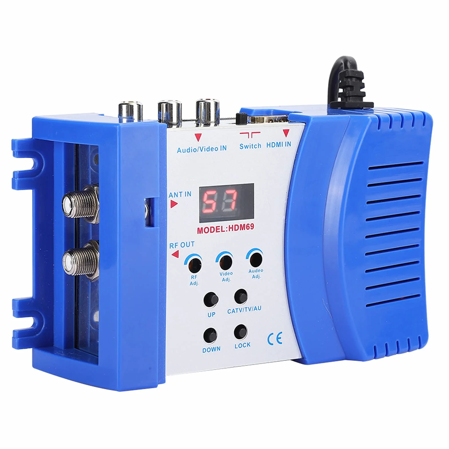 HDM69 Cyfrowy Modulator RF HDMI, Konwerter AV na RF 47~868 MHz, Standardowy Modulator Przenośny VHF UHF PAL, dla UE 100-240 V