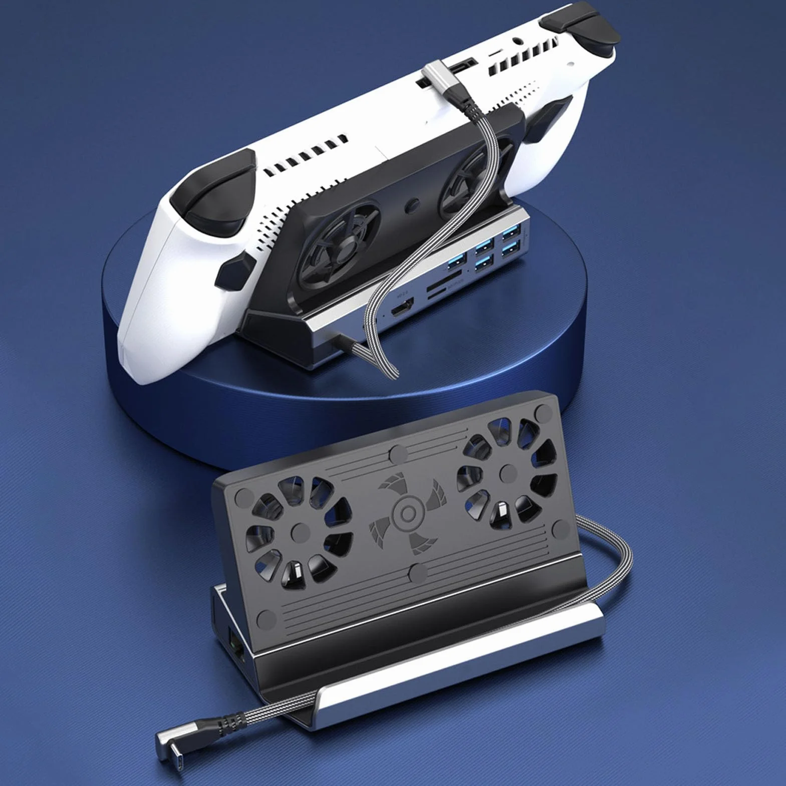 KIMISS Stacja Dokująca 10 W 1 do Steam Deck i ROG Ally — Koncentrator USB, Wentylatory Chłodzące, Wyjście 4K 60 Hz, ładowanie 100 W, Ethernet 1000 Mb/s