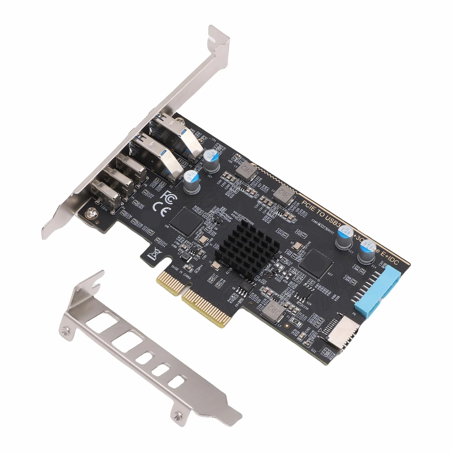 Ejoyous Karta PCIe na USB 3.2 Gen 2 PCB Karta USB C PCIe 10 Gb/s 5-portowa Rozbudowa z 3 Typami C i Typami A do Przechowywania Gier na Komputerze Stacjonarnym VR w Systemie OS X