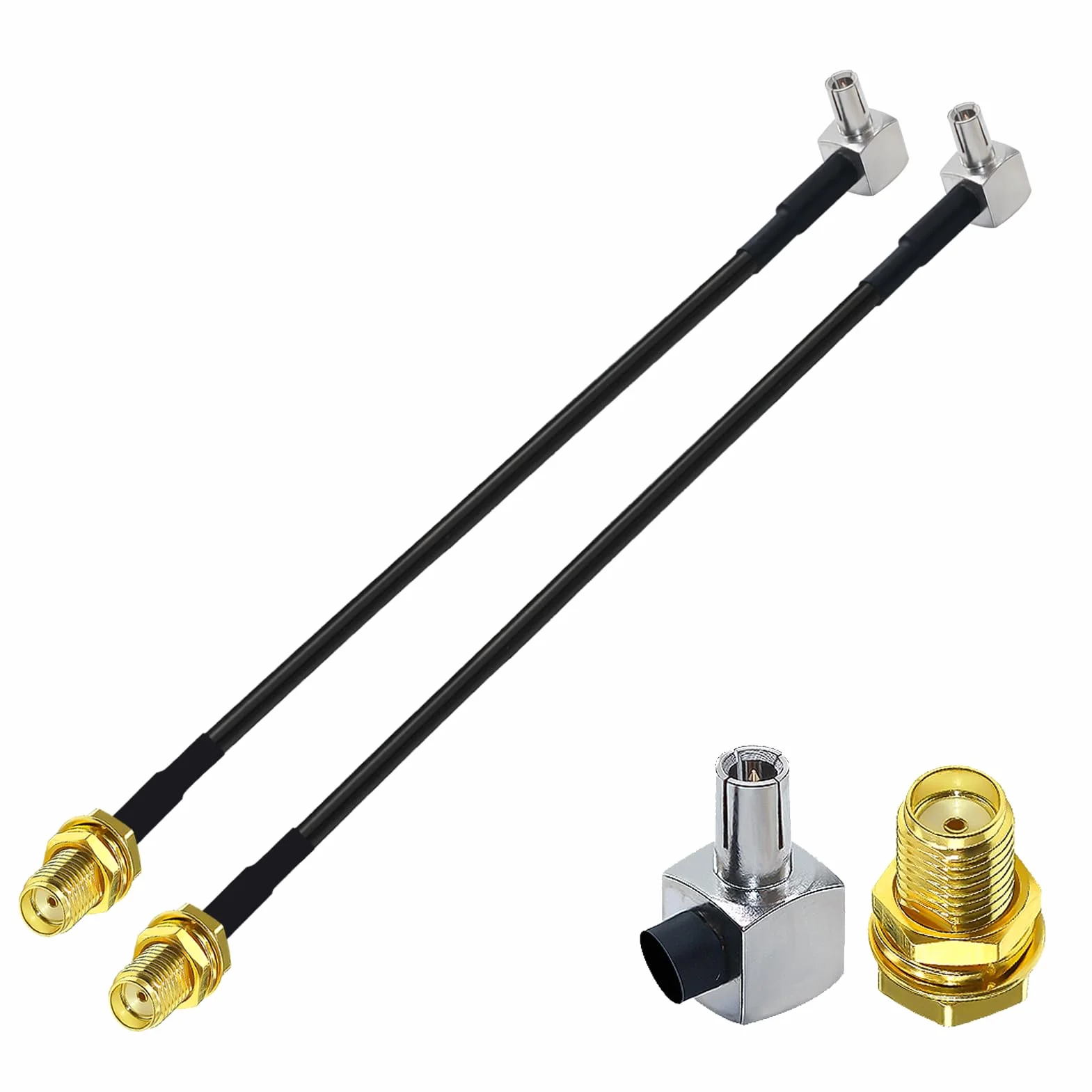 Kabel SMA do TS9 RG174 kąt prosty 15 cm 2 sztuki do anteny 2G 3G 4G LTE UMTS