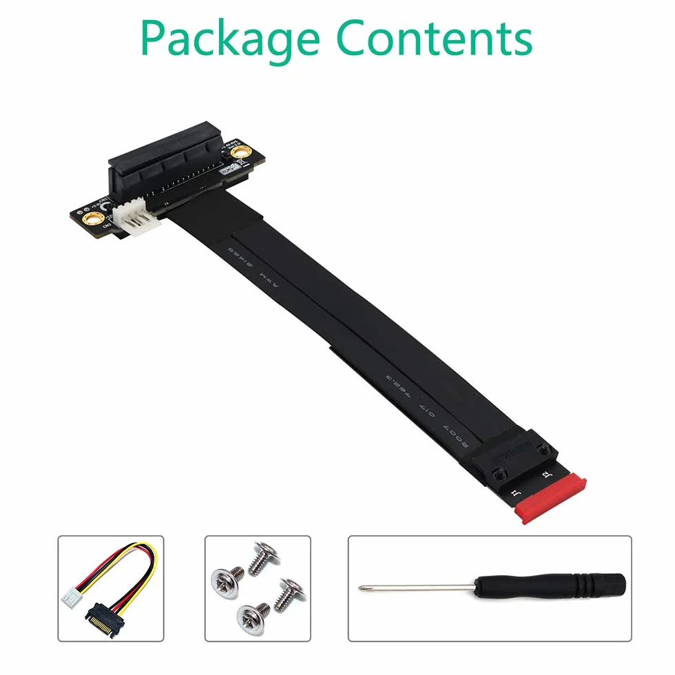 HLT Klucz M.2 NGFF M do PCIe 3.0 4X przedłużacz (gniazdo PCI-E pod kątem 90°)